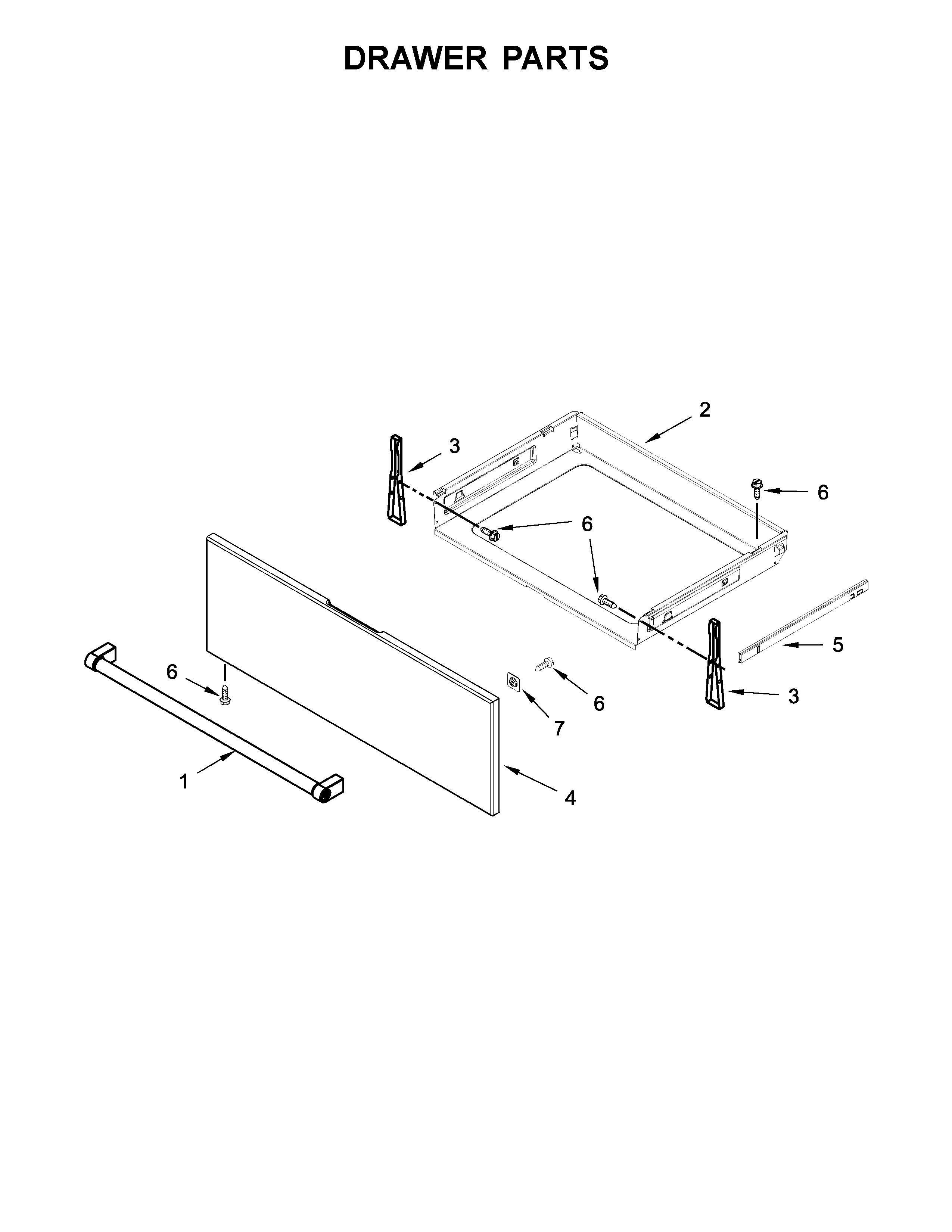 KitchenAid YKSEG700EBS2 drawer parts diagram