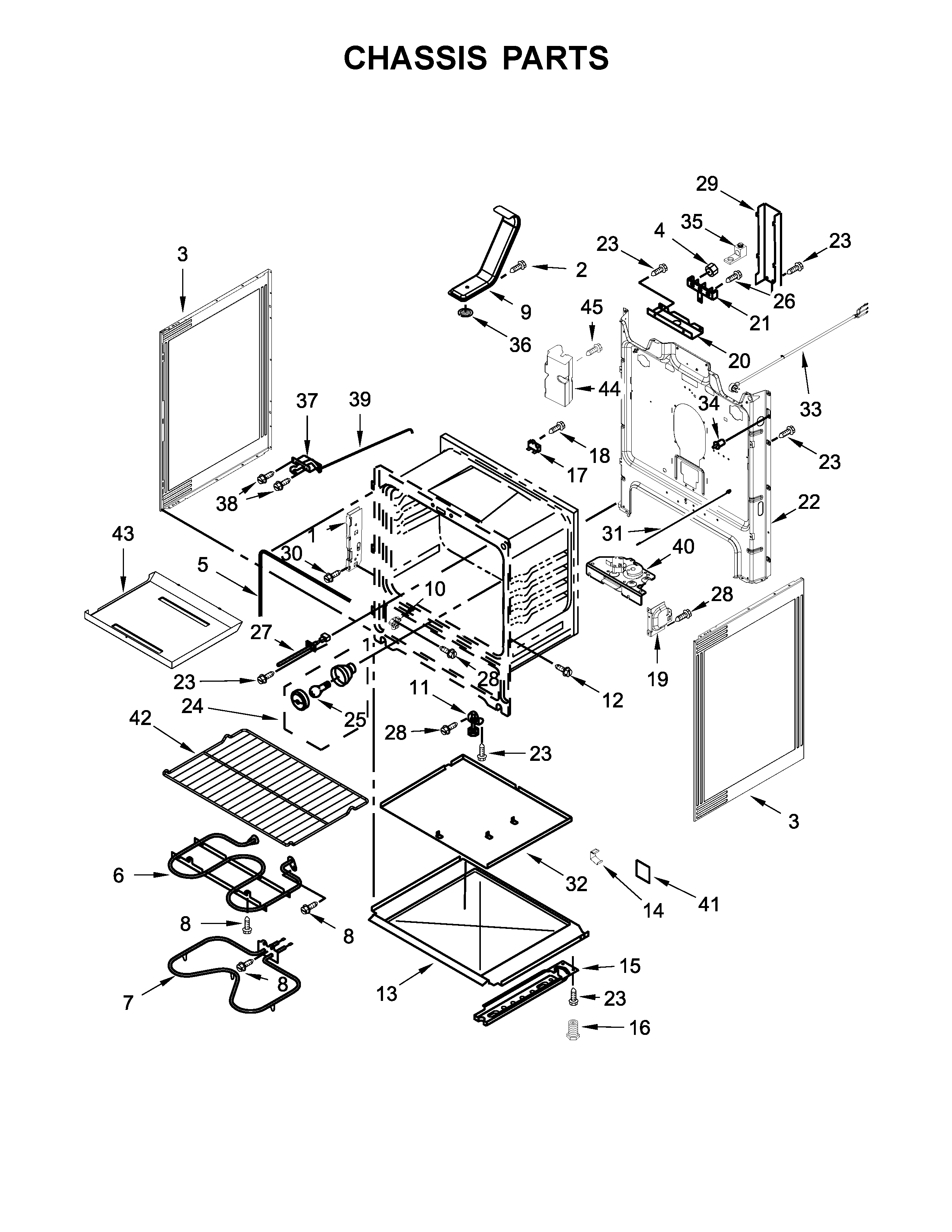 Whirlpool YWFE515S0EW1 chassis parts diagram