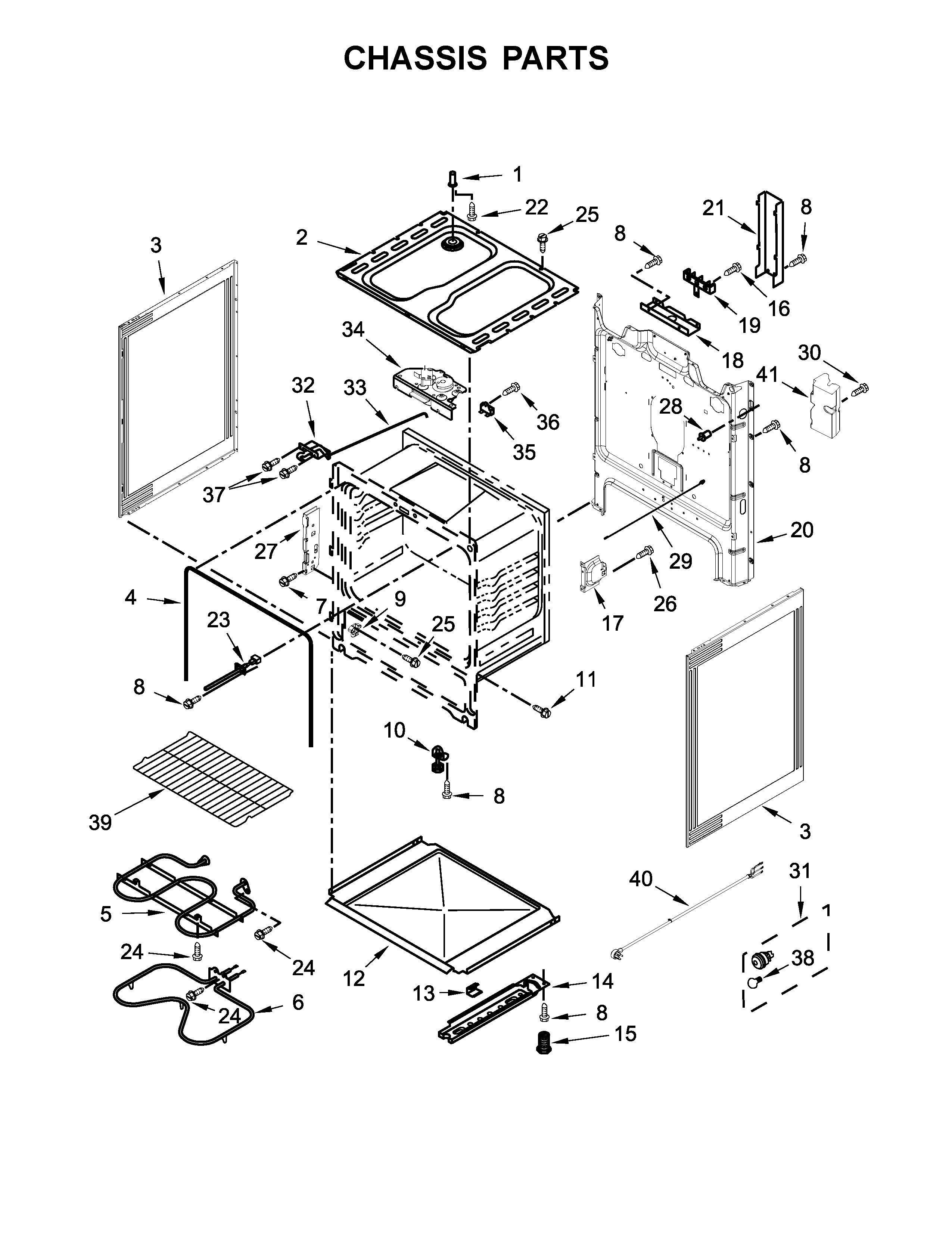 Whirlpool YWFC310S0EW1 chassis parts diagram