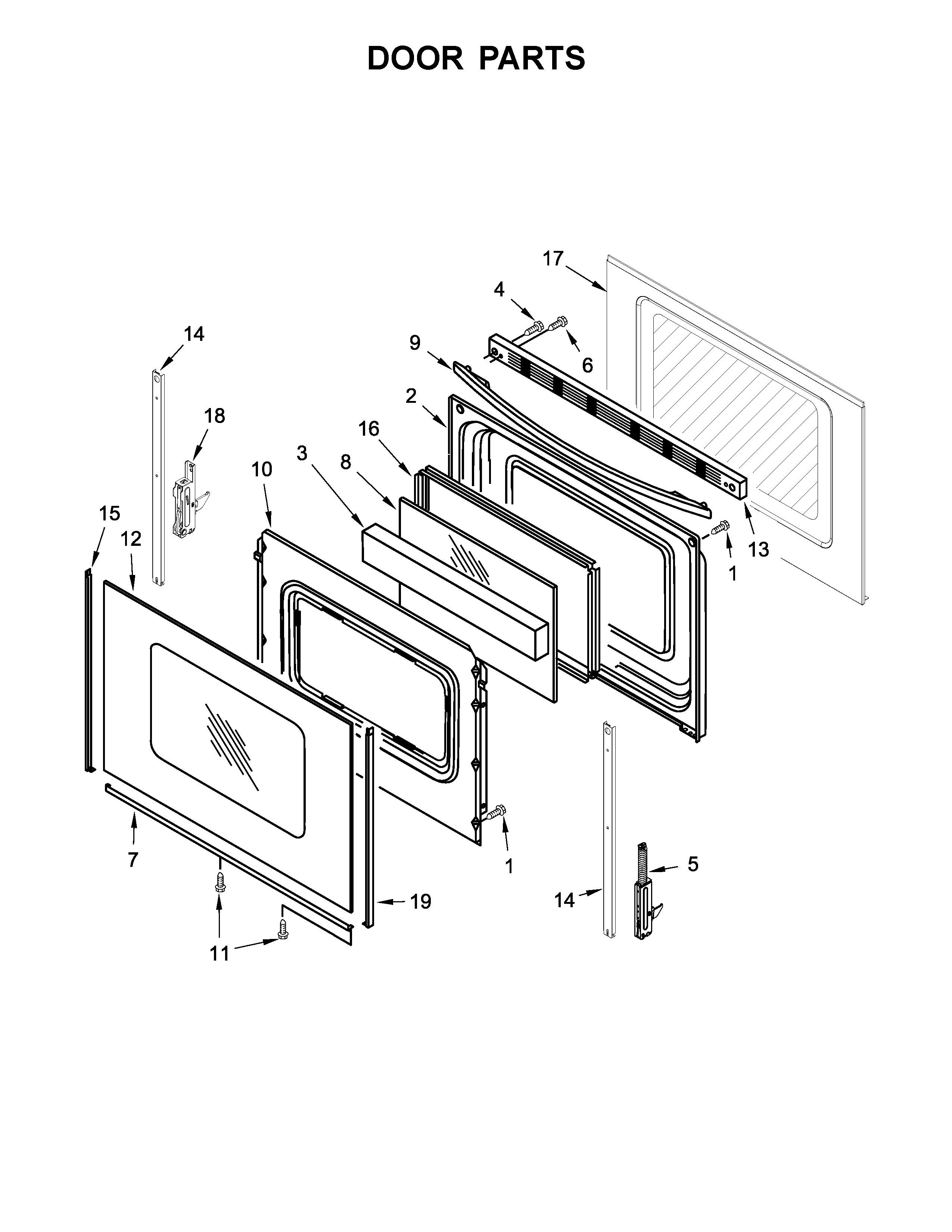 Whirlpool YWFC310S0EW1 door parts diagram