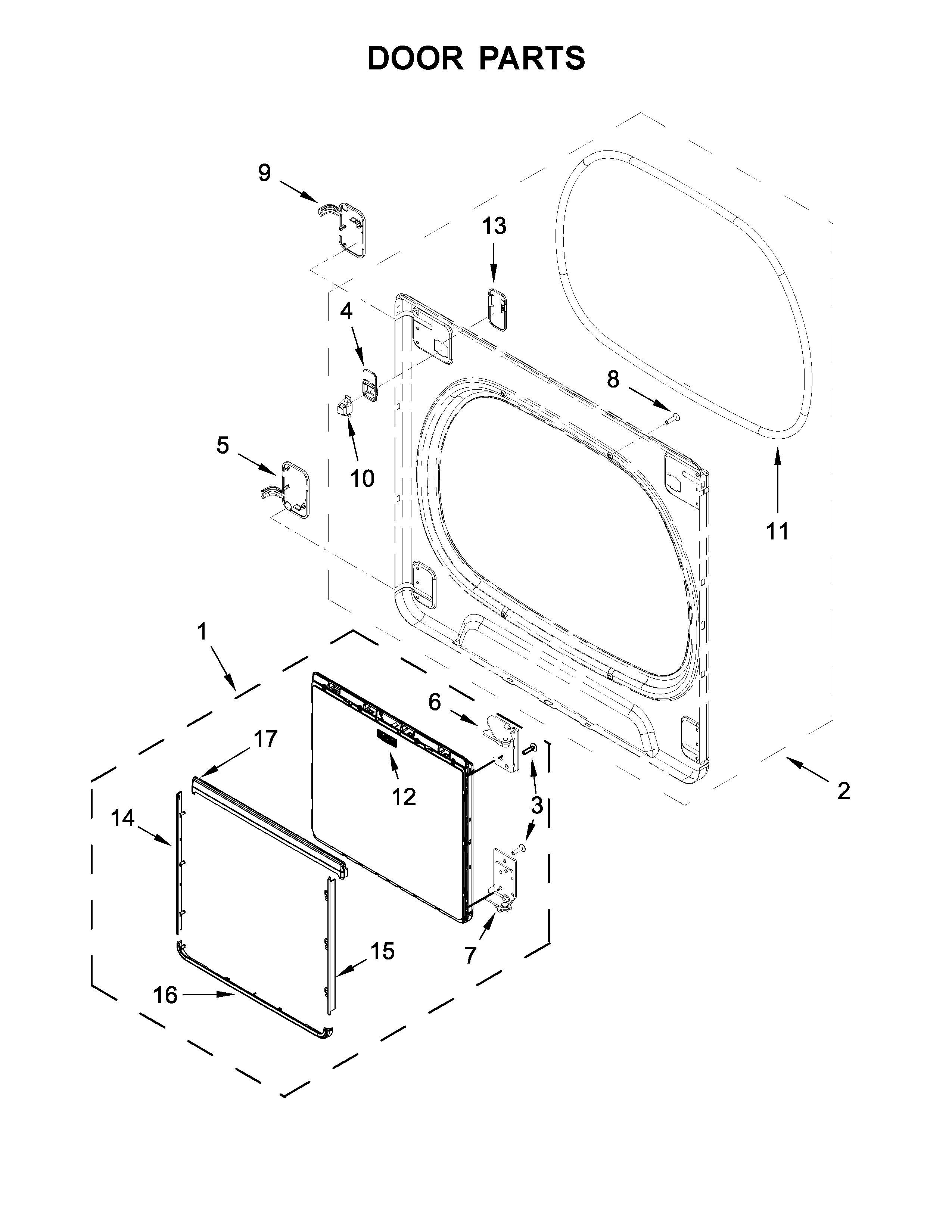 Maytag MEDB835DW4 door parts diagram