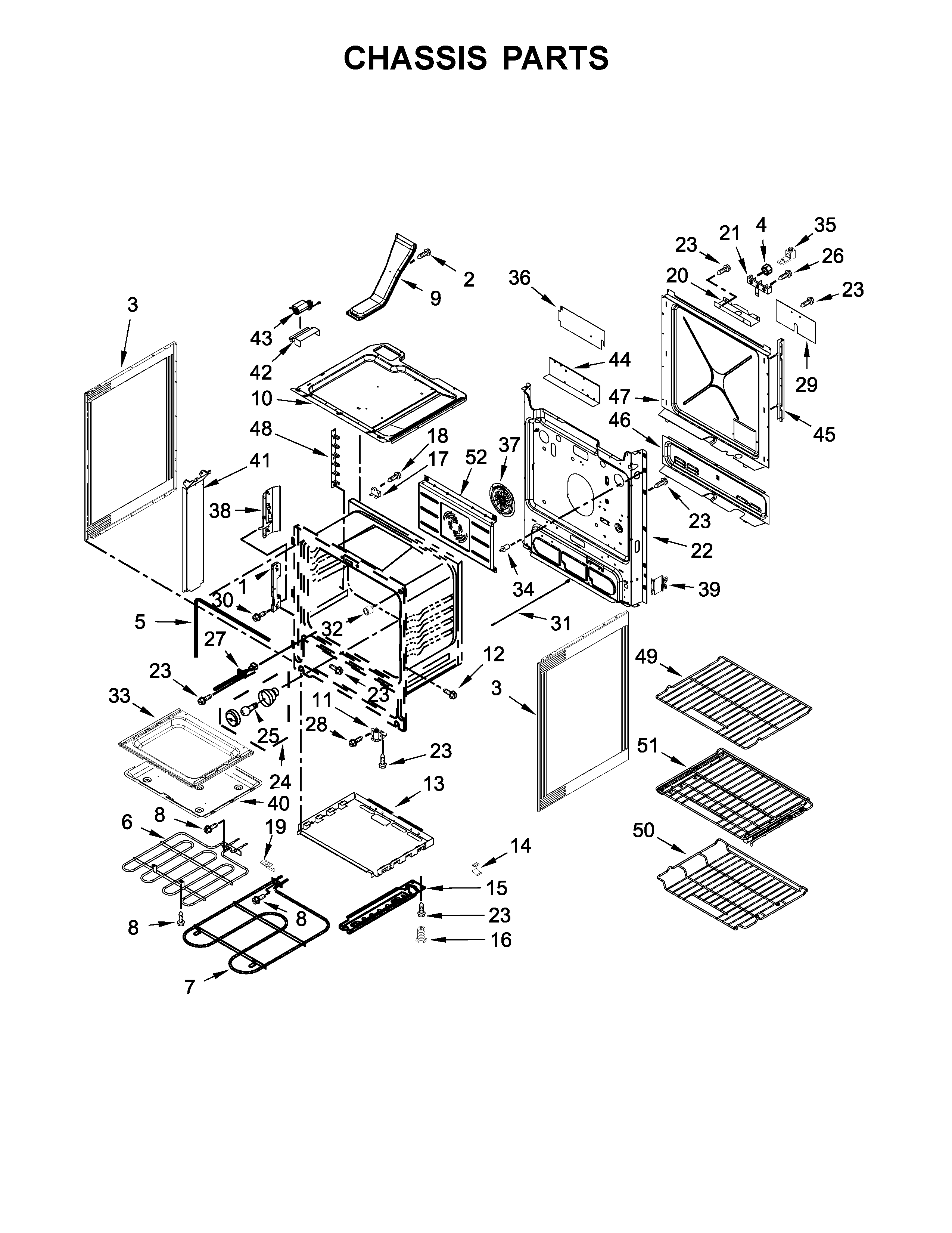 Jenn-Air JES1450FB1 chassis parts diagram