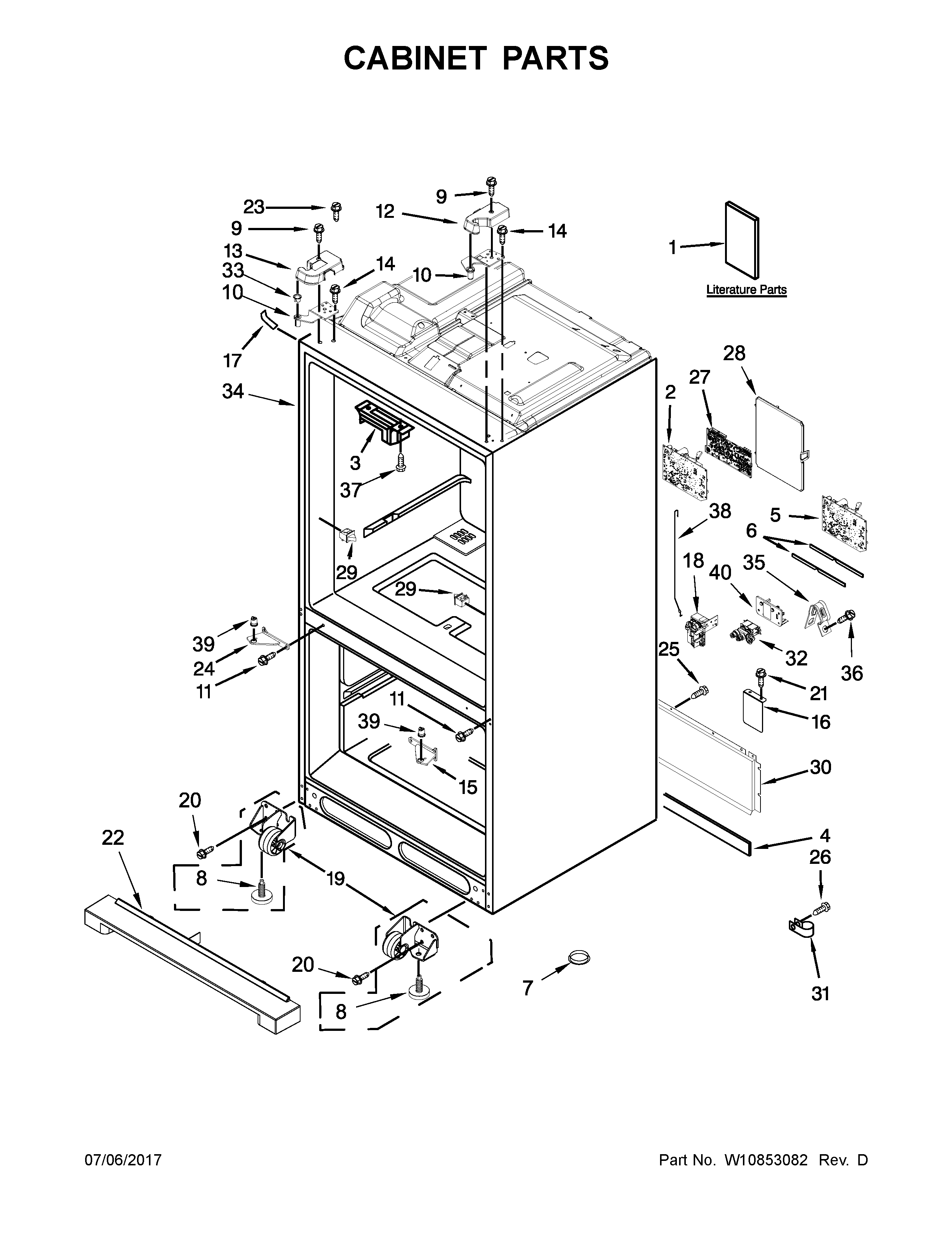 Whirlpool WRV986FDEM01 cabinet parts diagram