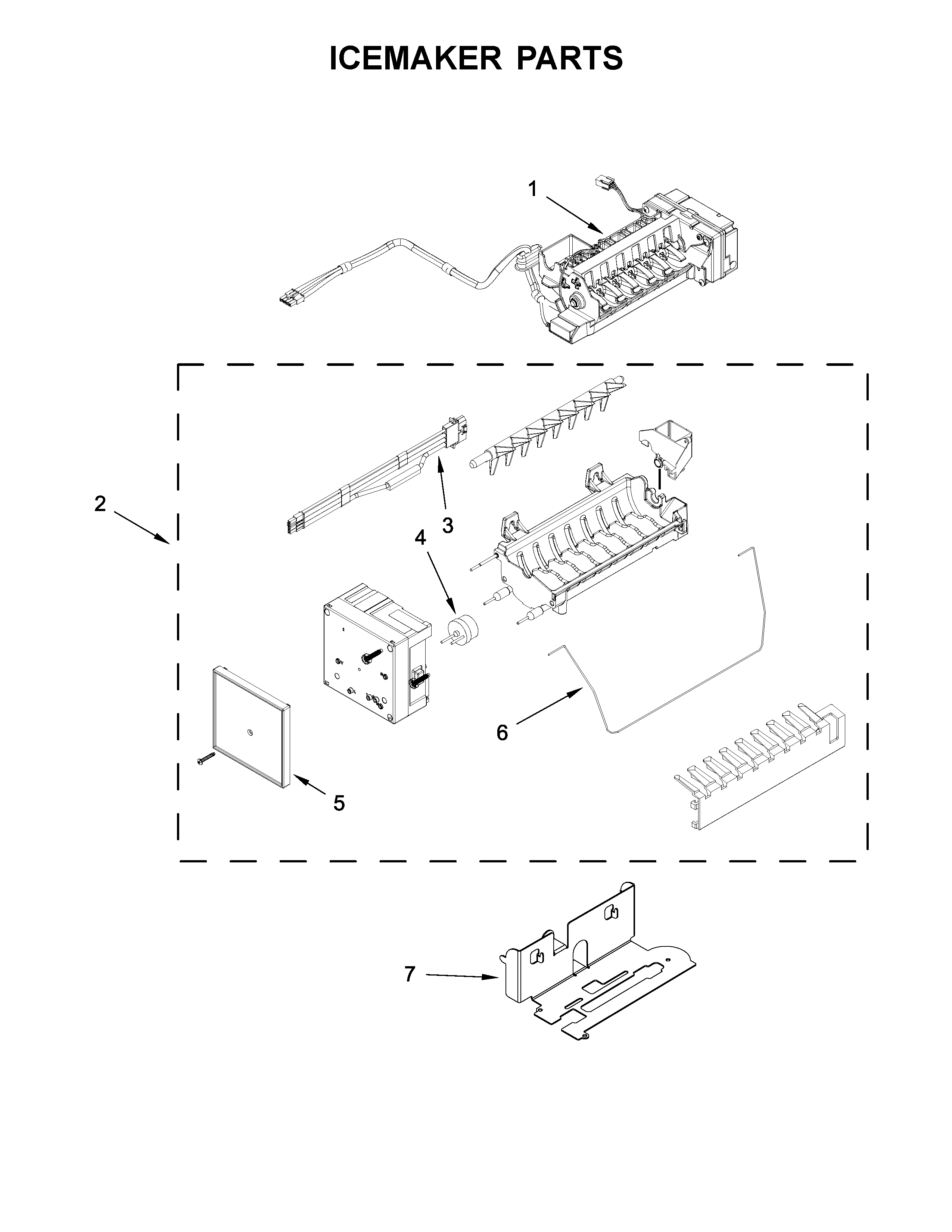 Whirlpool WRV986FDEM01 icemaker parts diagram