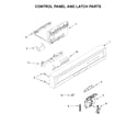 Whirlpool WDF320PADD3 control panel and latch parts diagram