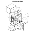 Whirlpool WDF320PADD3 tub and frame parts diagram