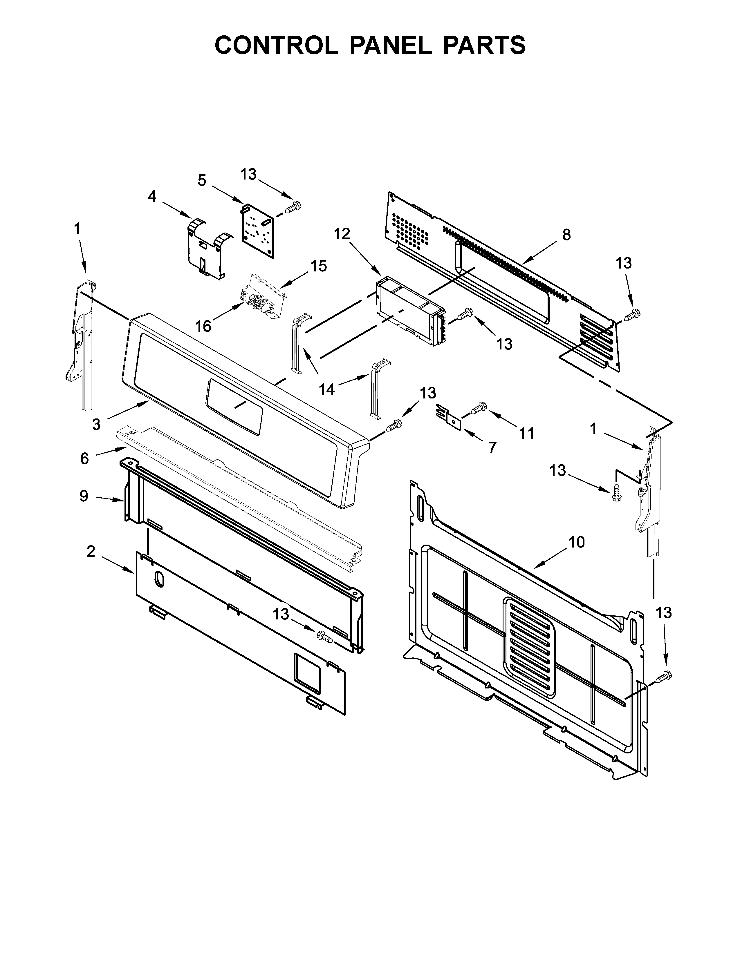Whirlpool WFG525S0HD0 control panel parts diagram