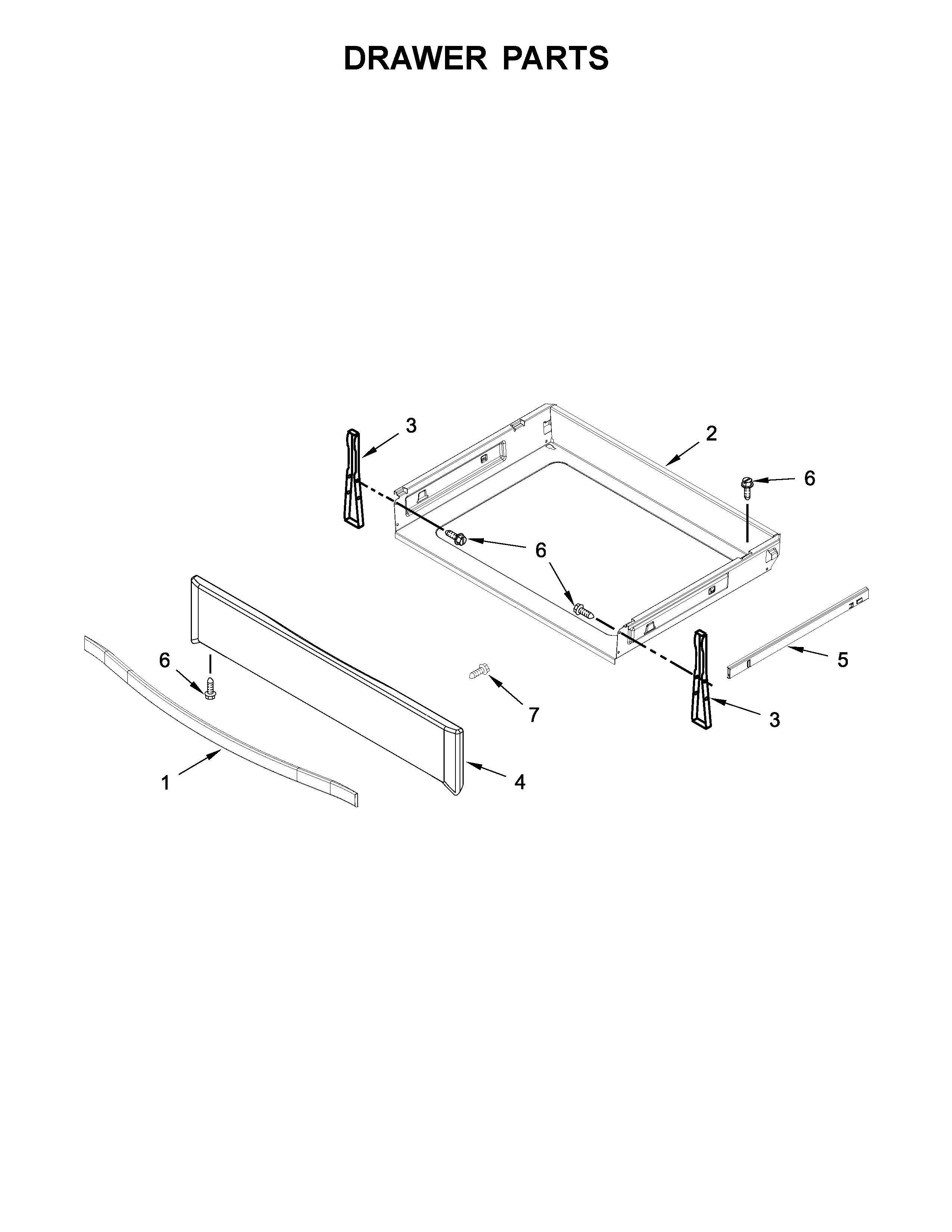 Whirlpool YWEE745H0FE1 drawer parts diagram