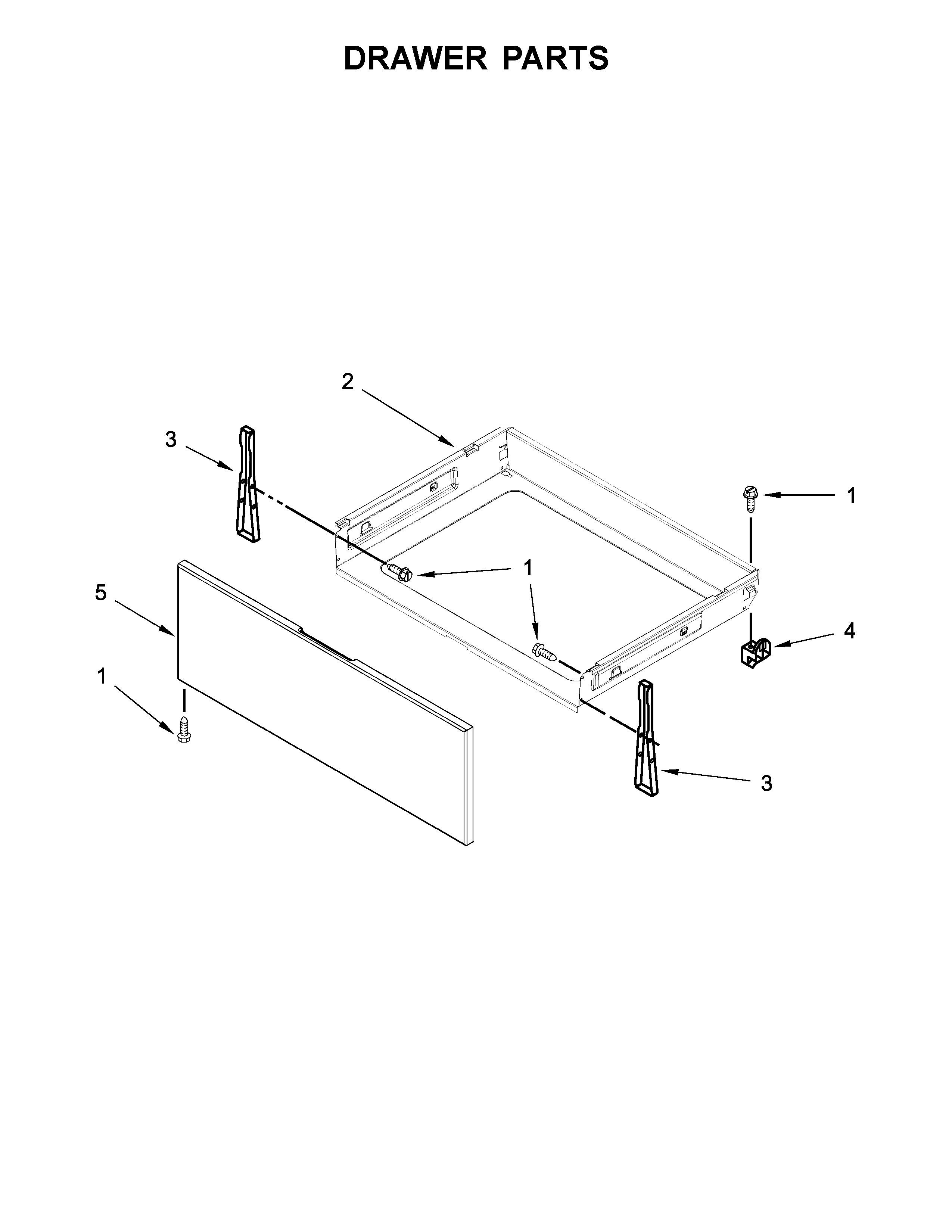 Ikea YIES505DS1 drawer parts diagram