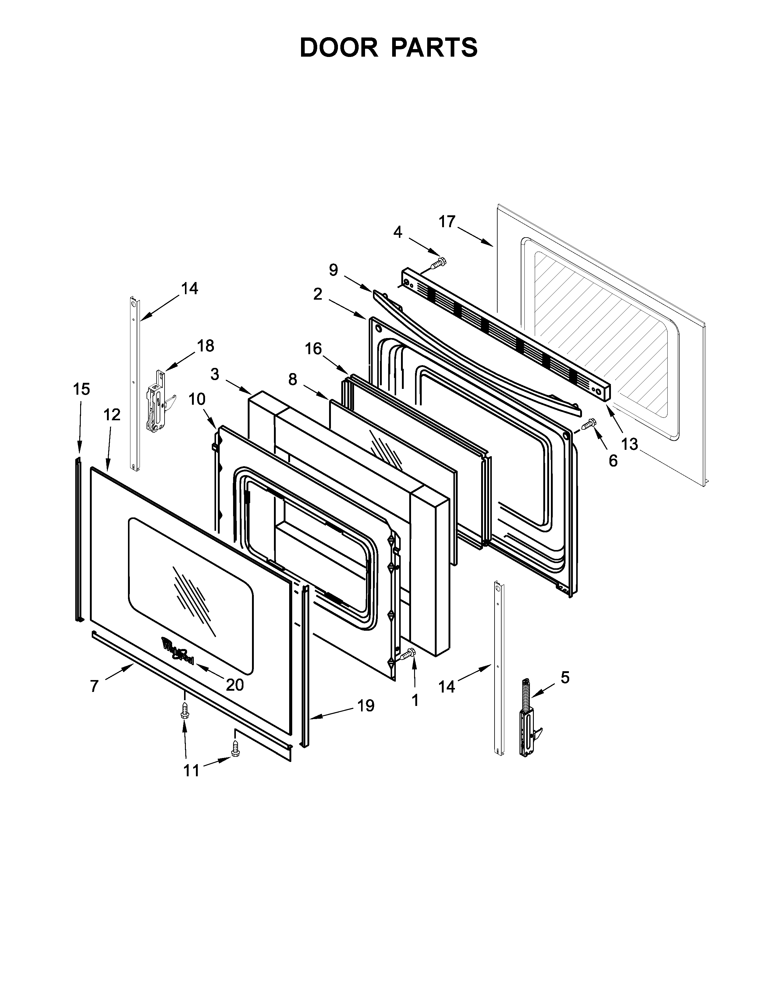 Amana YAES6603SFW1 door parts diagram
