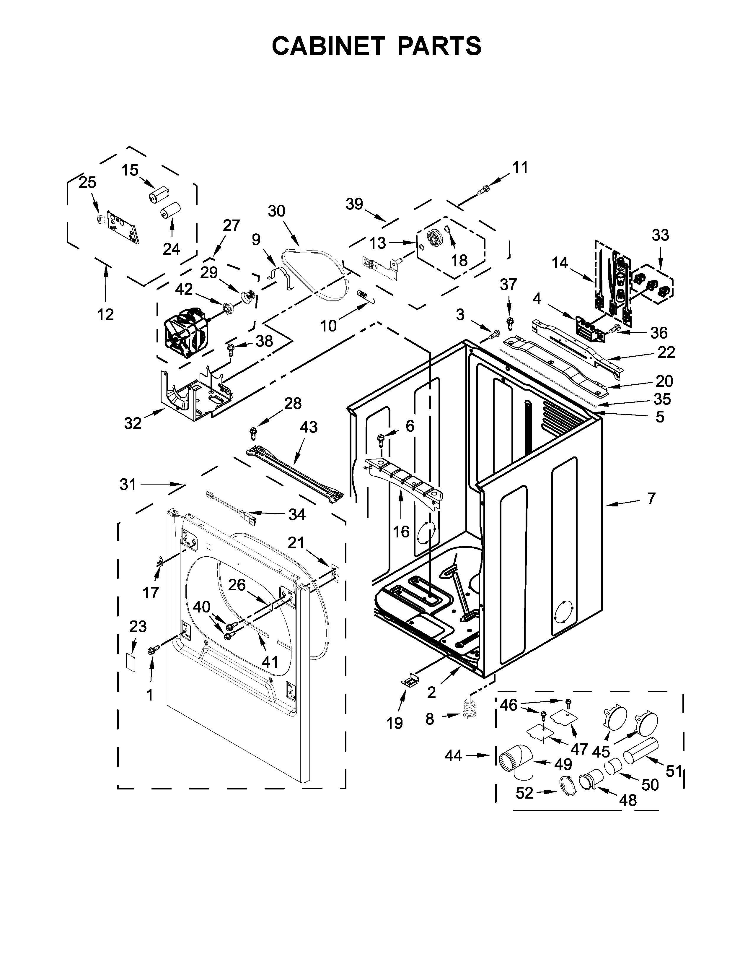 Maytag MEDB855DC4 cabinet parts diagram