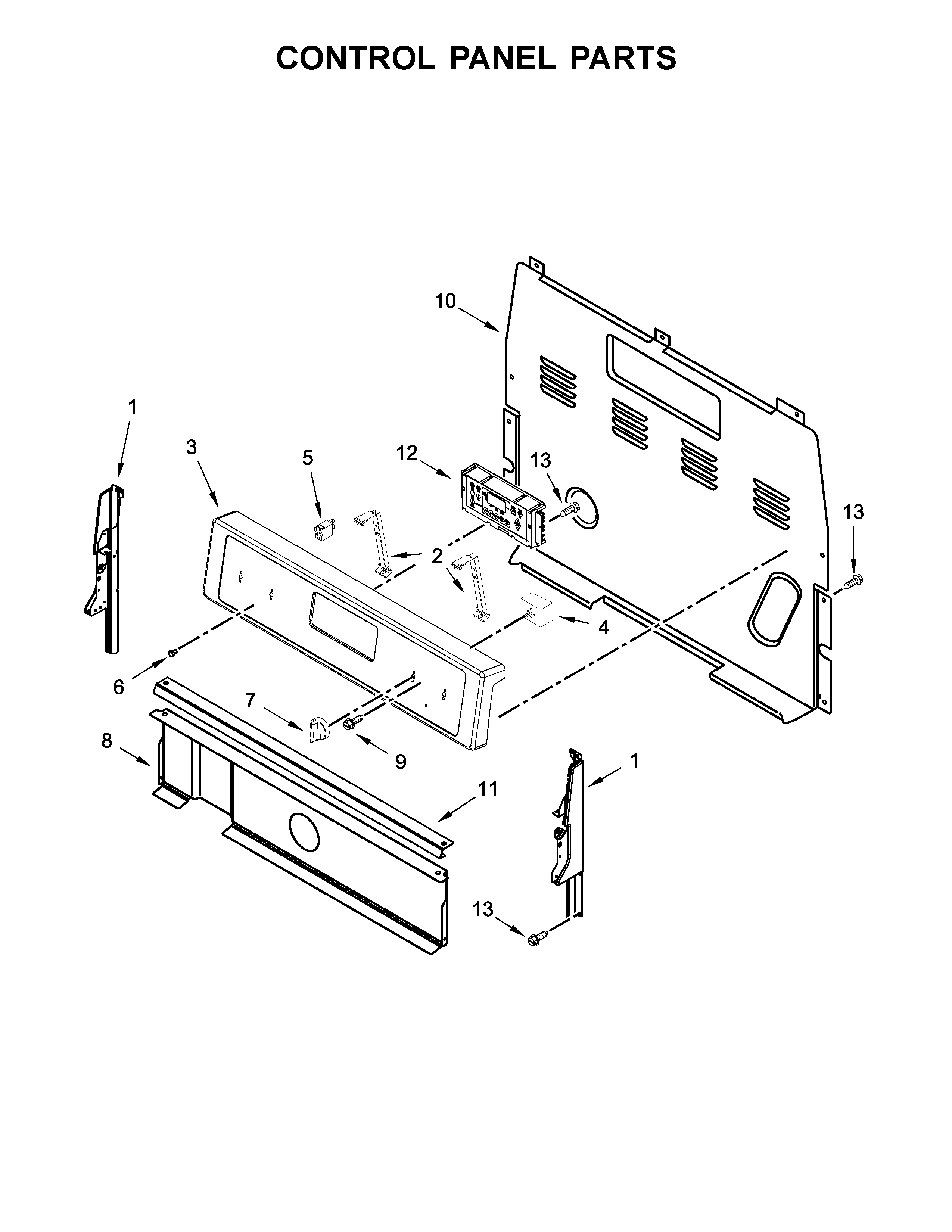 Whirlpool WFE515S0ED0 control panel parts diagram
