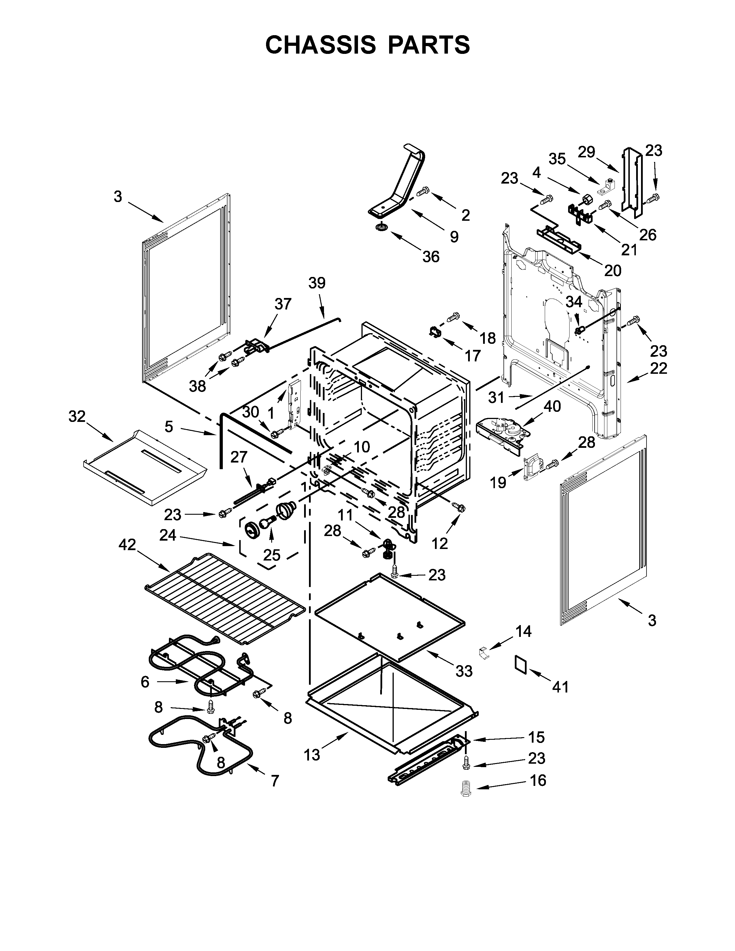 Whirlpool WFE515S0ED0 chassis parts diagram