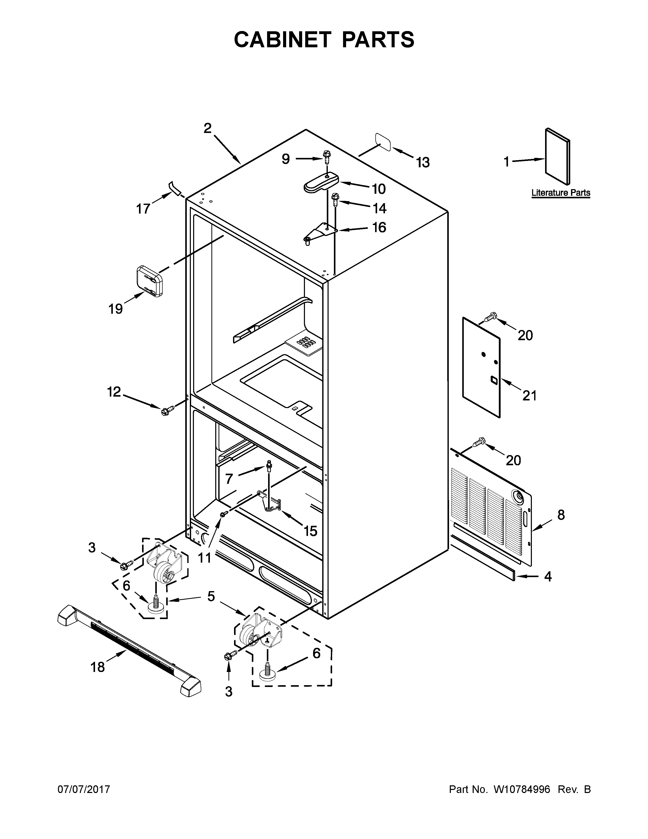KitchenAid KRBL102ESS00 cabinet parts diagram