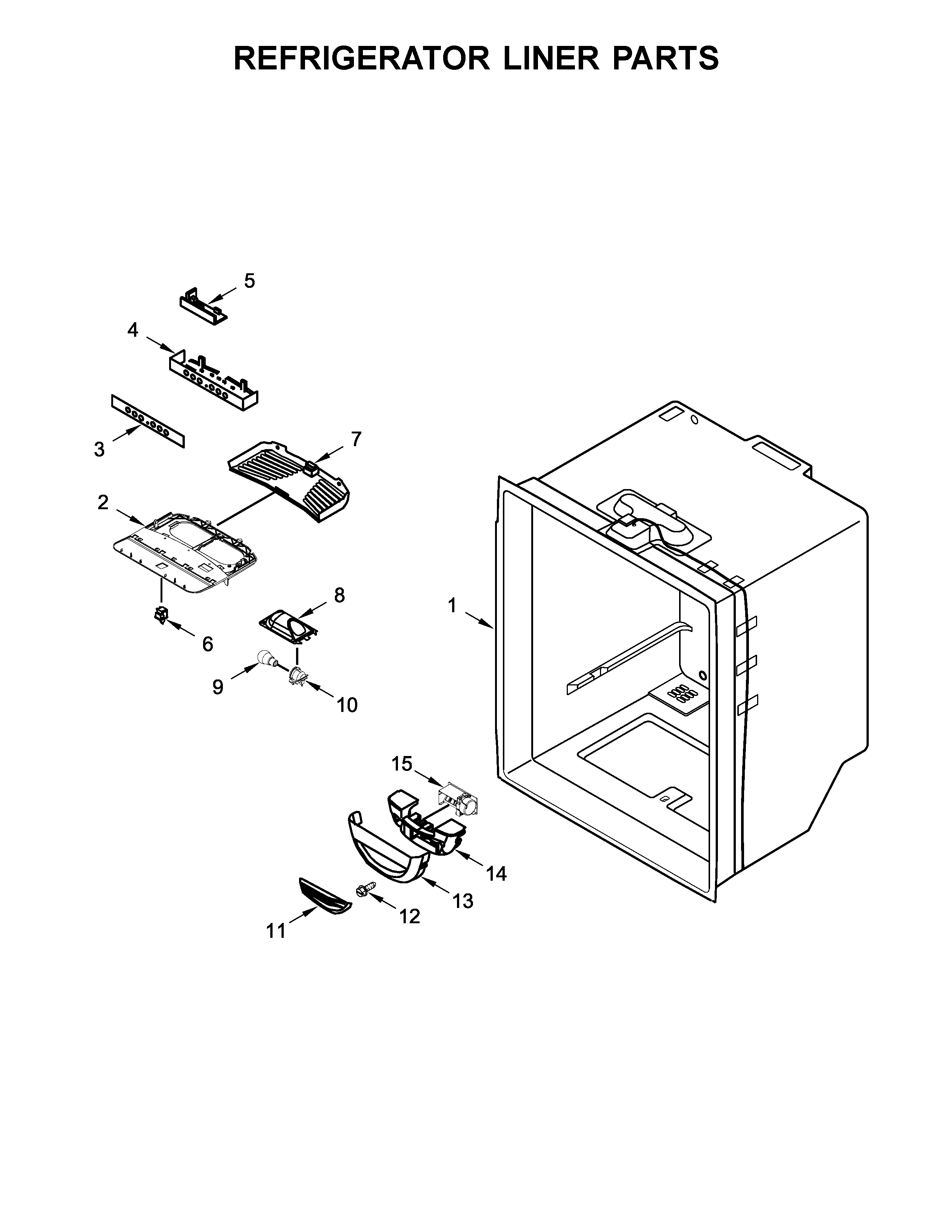 KitchenAid KRBL102ESS00 refrigerator liner parts diagram