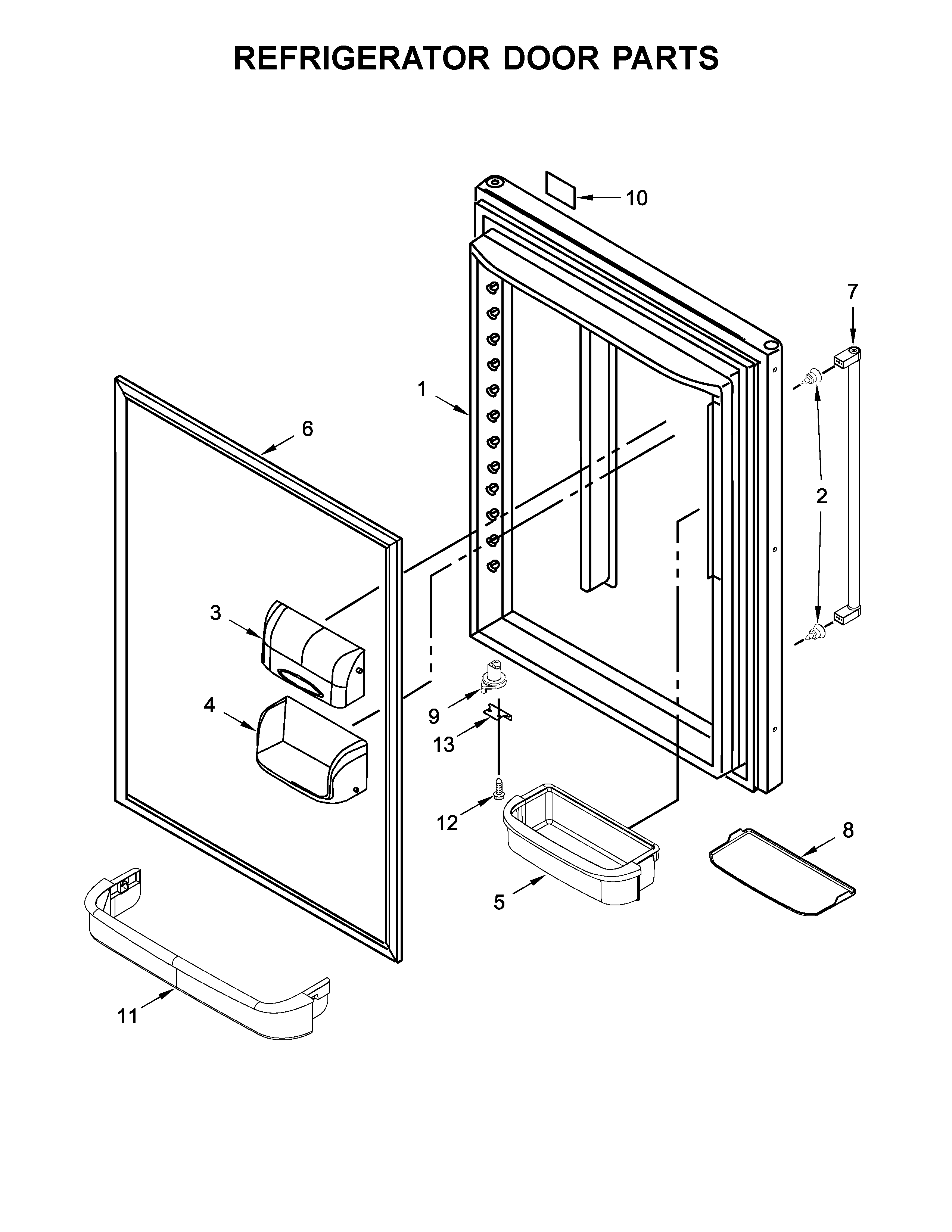 KitchenAid KRBL102ESS00 refrigerator door parts diagram