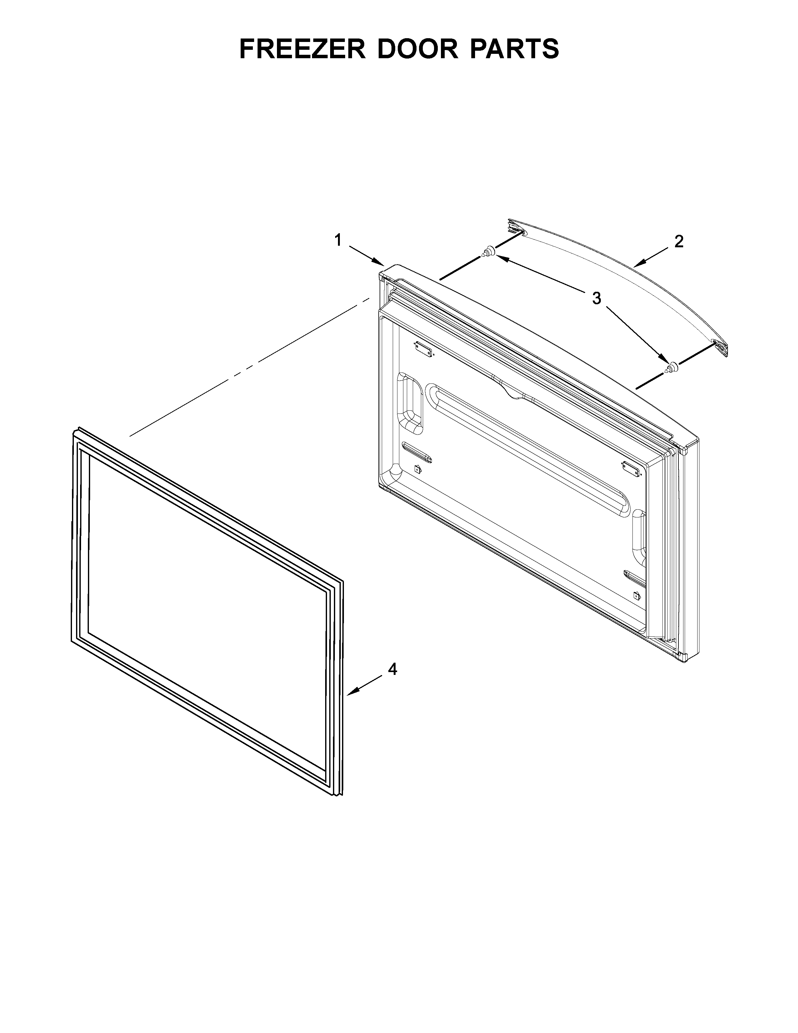 Whirlpool WRF540CWHV00 freezer door parts diagram