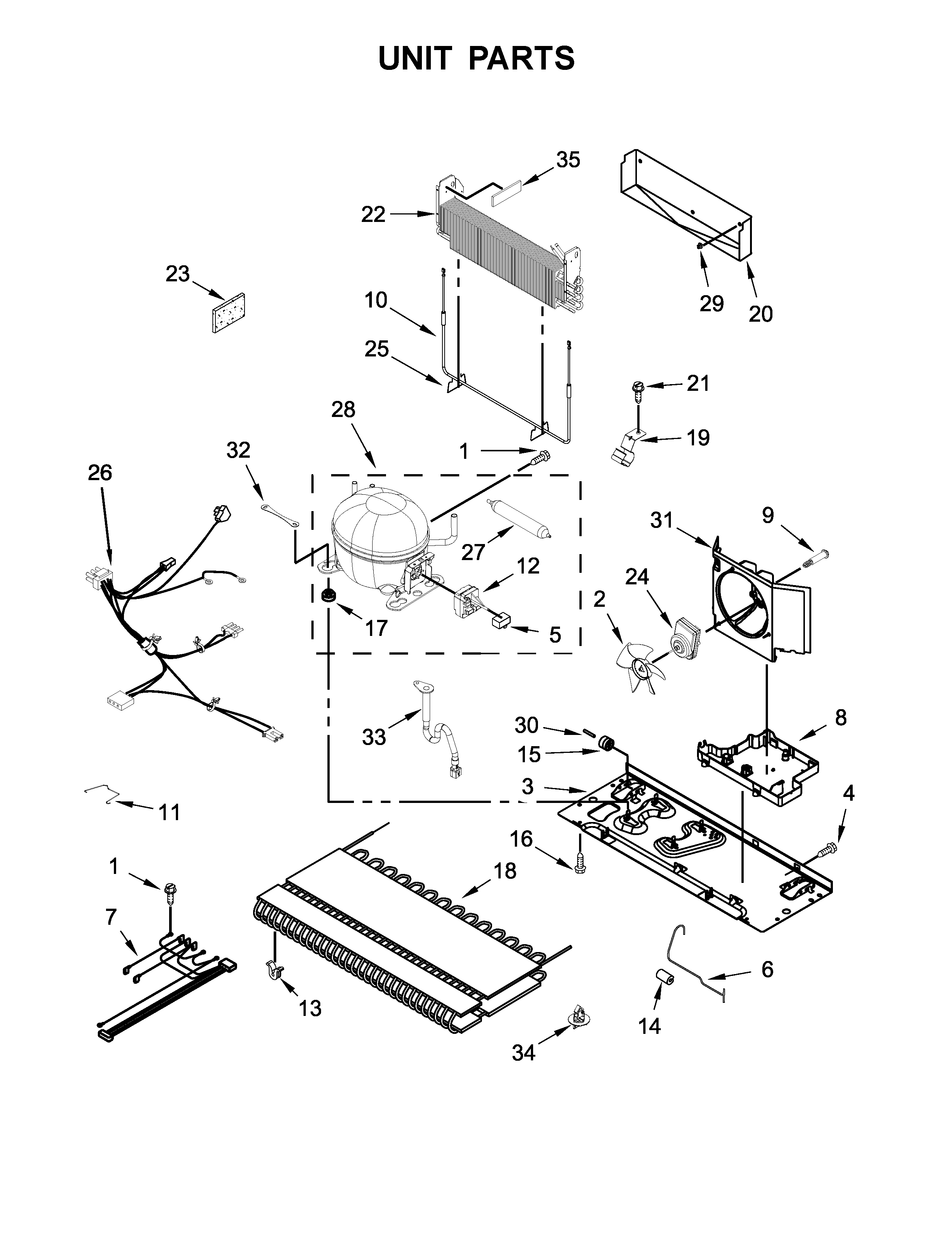 Whirlpool WRF540CWHV00 unit parts diagram