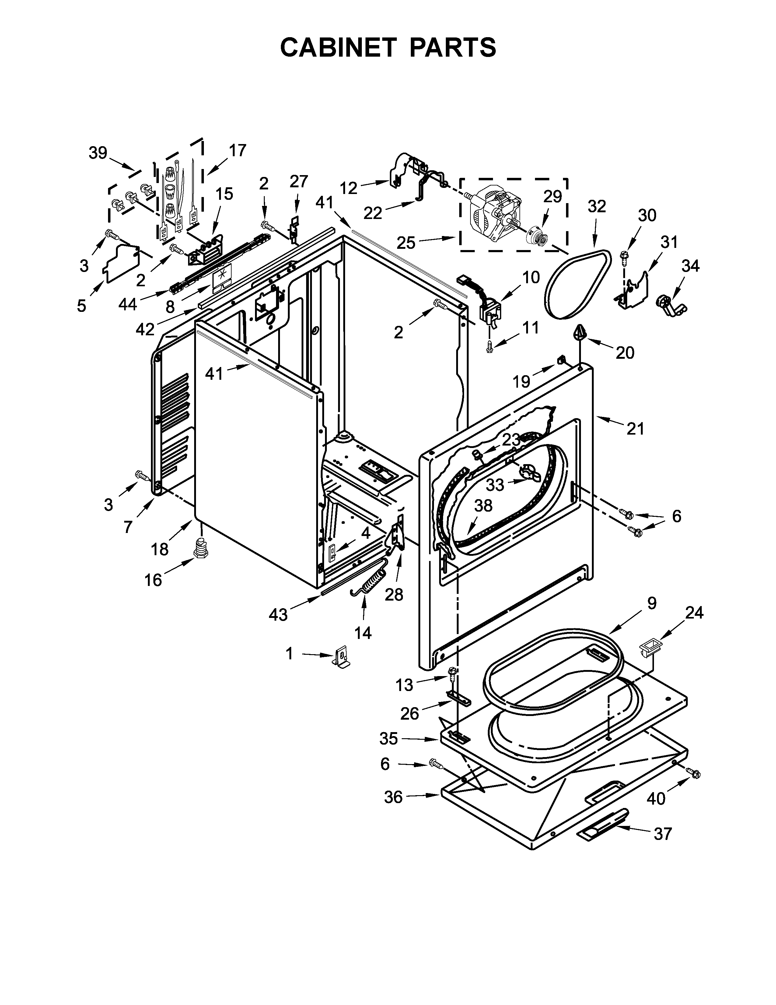Crosley ZED7009GW0 cabinet parts diagram
