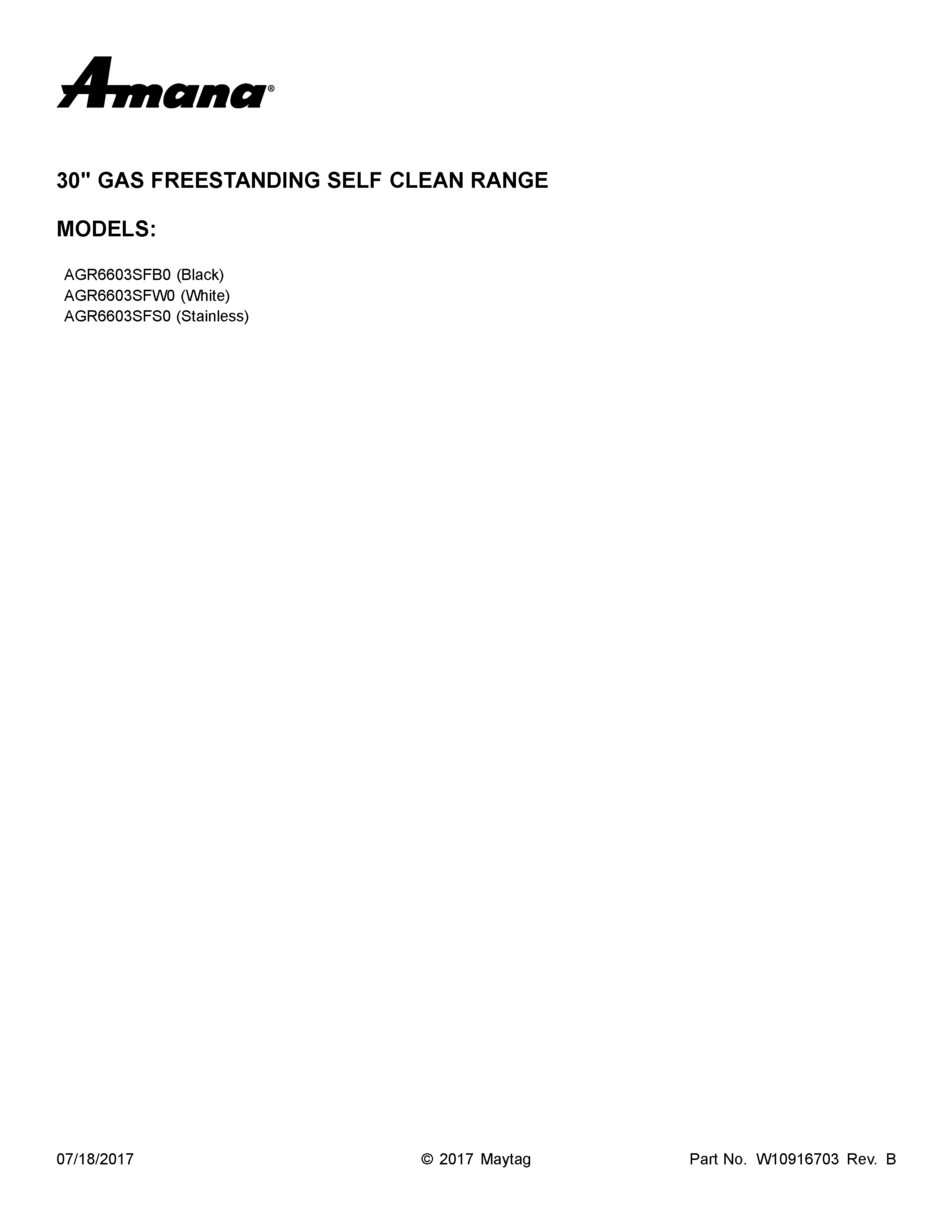 Amana AGR6603SFB0 cover sheet diagram