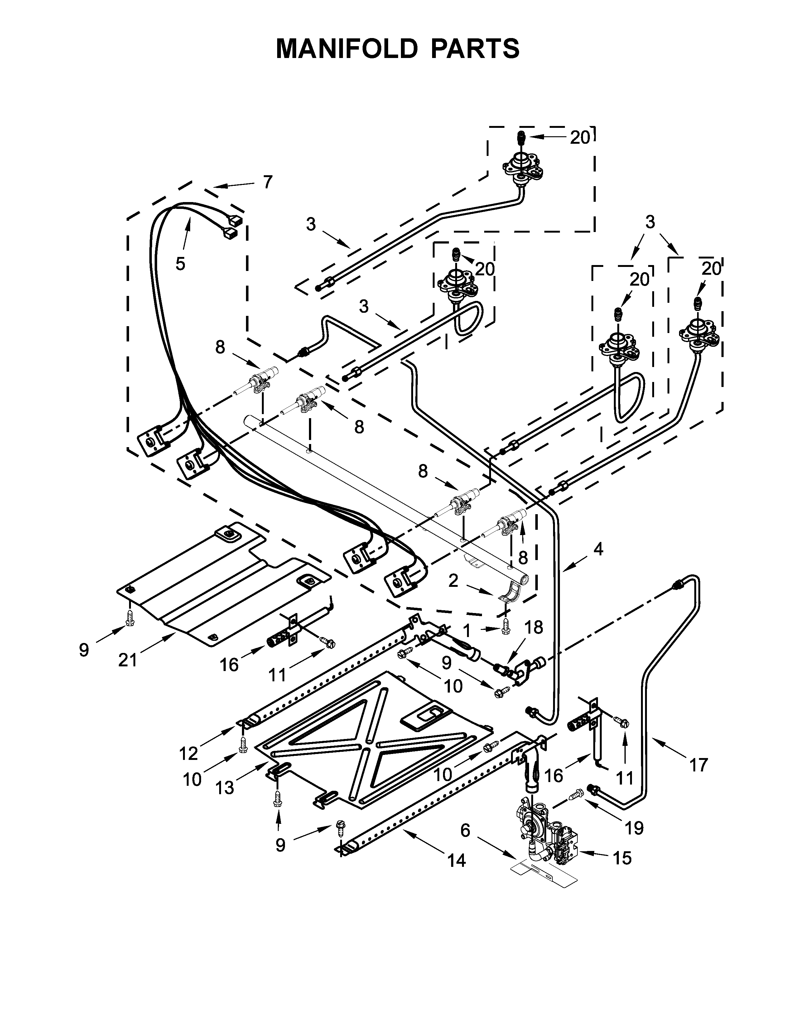 Amana AGR6603SFB0 manifold parts diagram