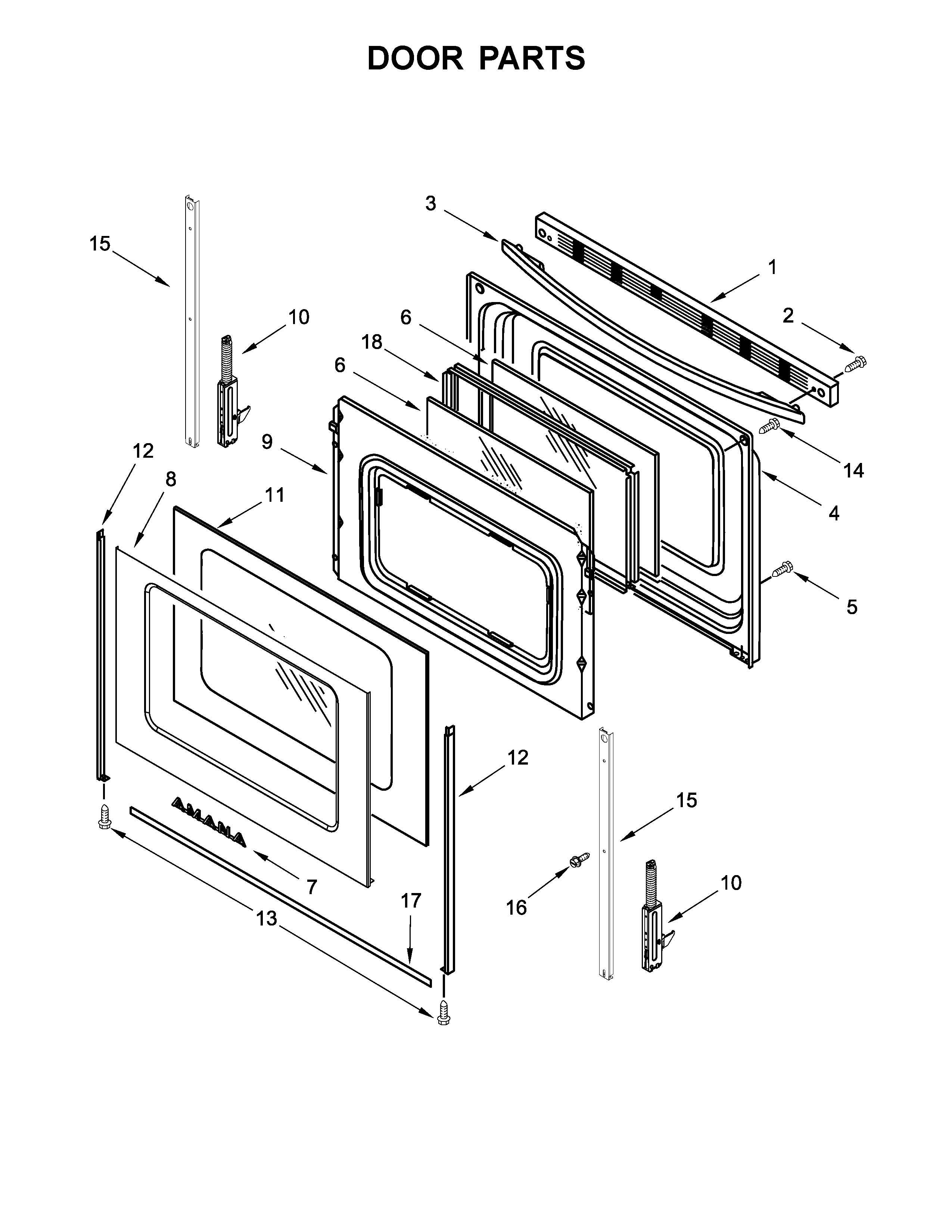 Amana AGR6603SFB0 door parts diagram