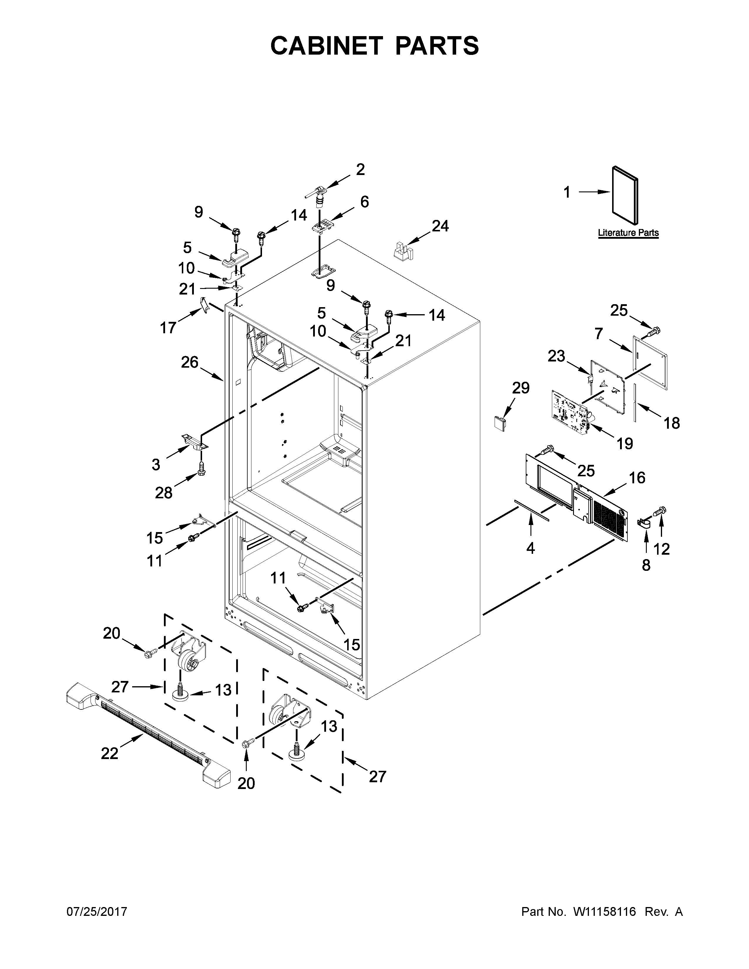 Amana AFI2539ERM03 cabinet parts diagram