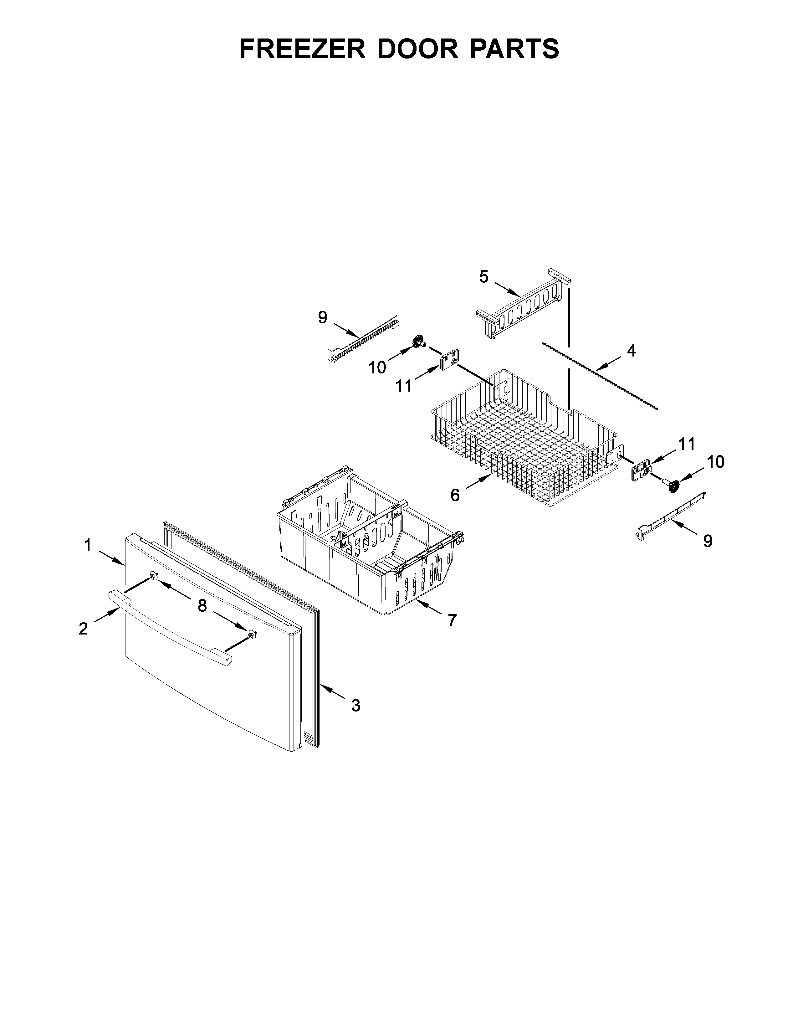 Amana AFI2539ERM03 freezer door parts diagram