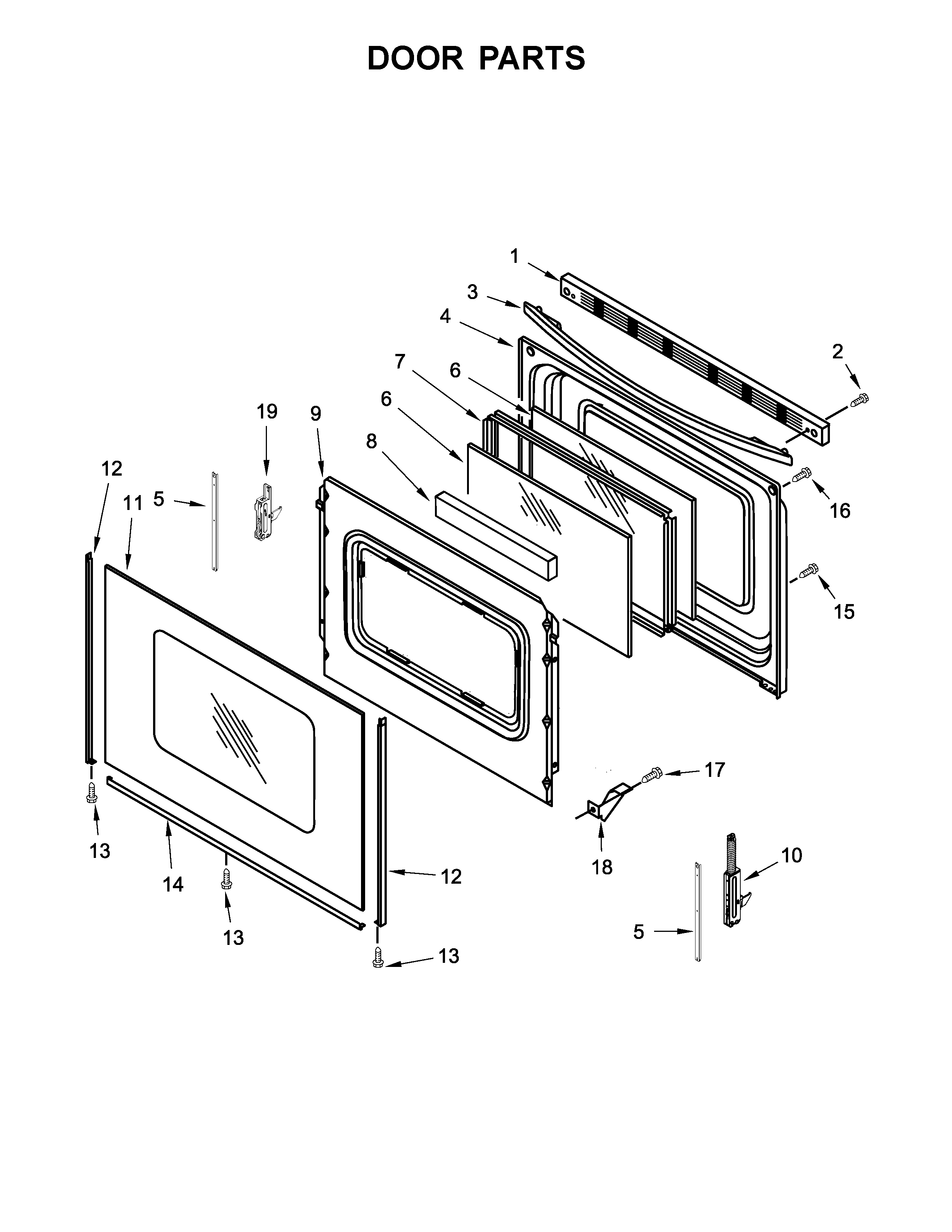Amana 4KAER7685EW1 door parts diagram