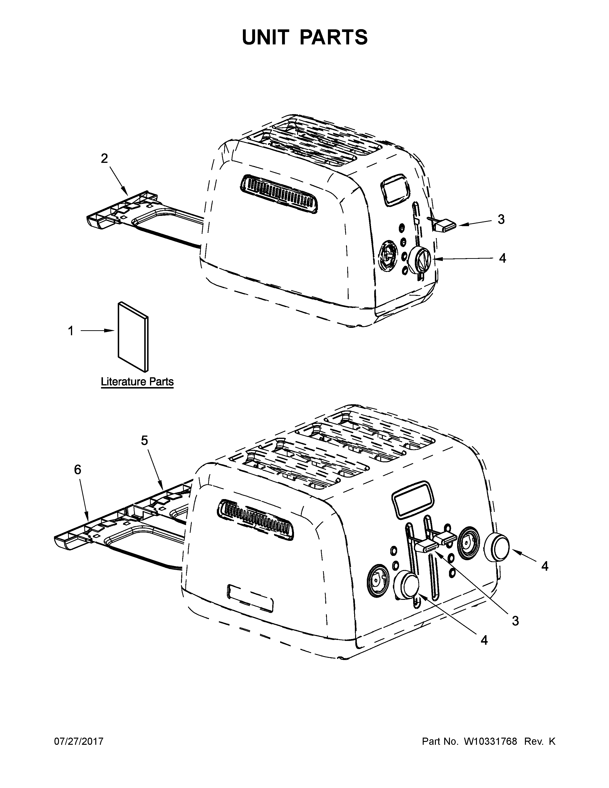 KitchenAid KMT422CU0 unit parts diagram