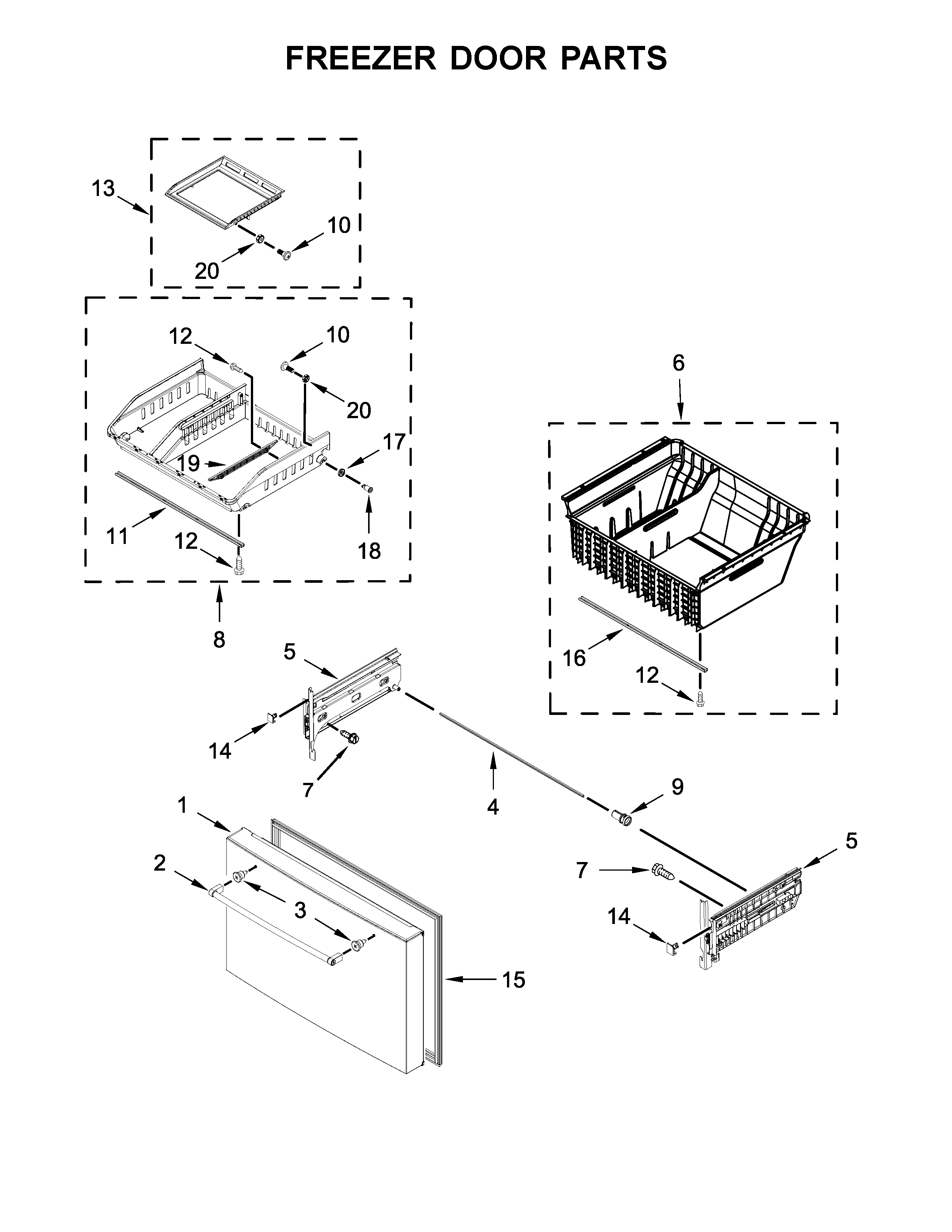 KitchenAid KRFC804GPS00 freezer door parts diagram