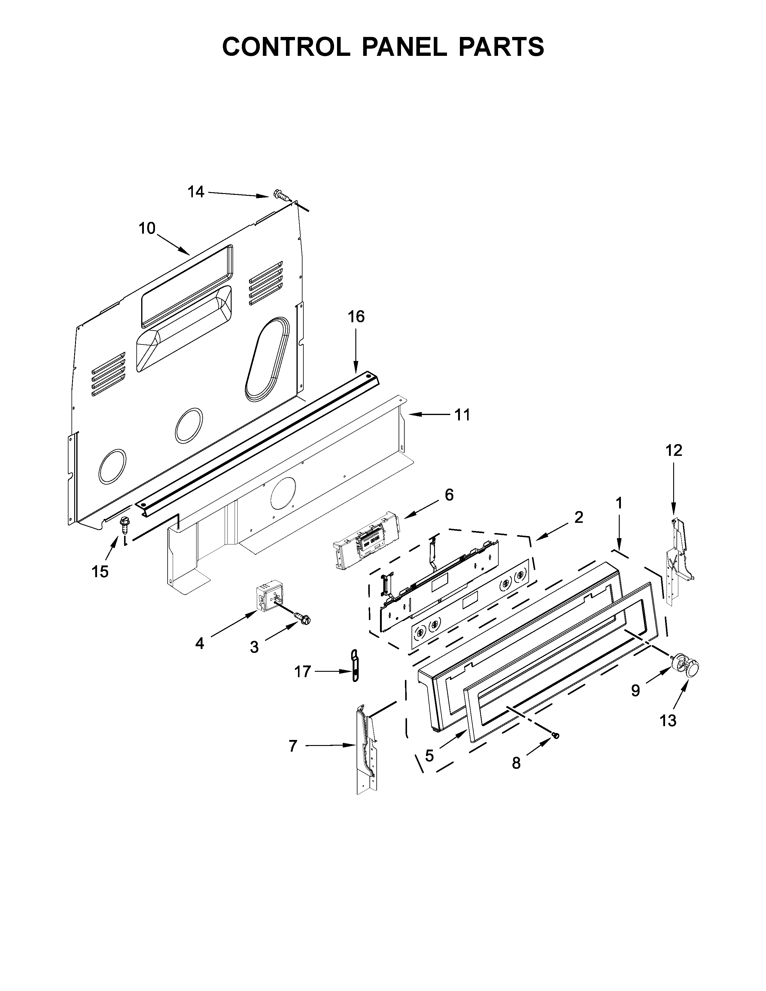 KitchenAid KFEG500ESS2 control panel parts diagram