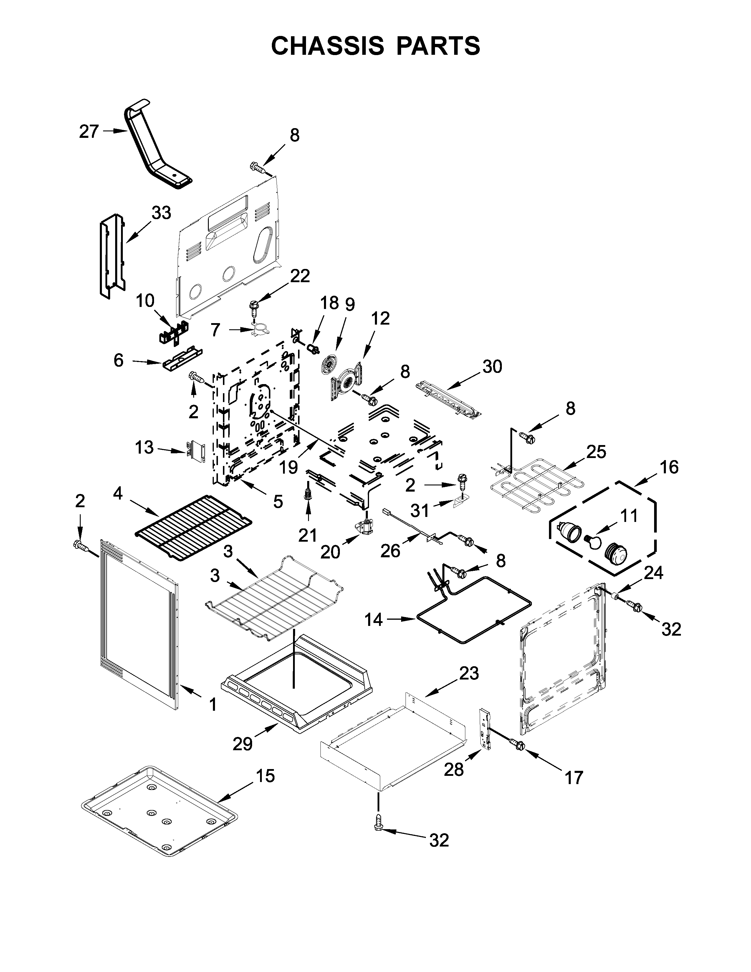 KitchenAid KFEG500ESS2 chassis parts diagram
