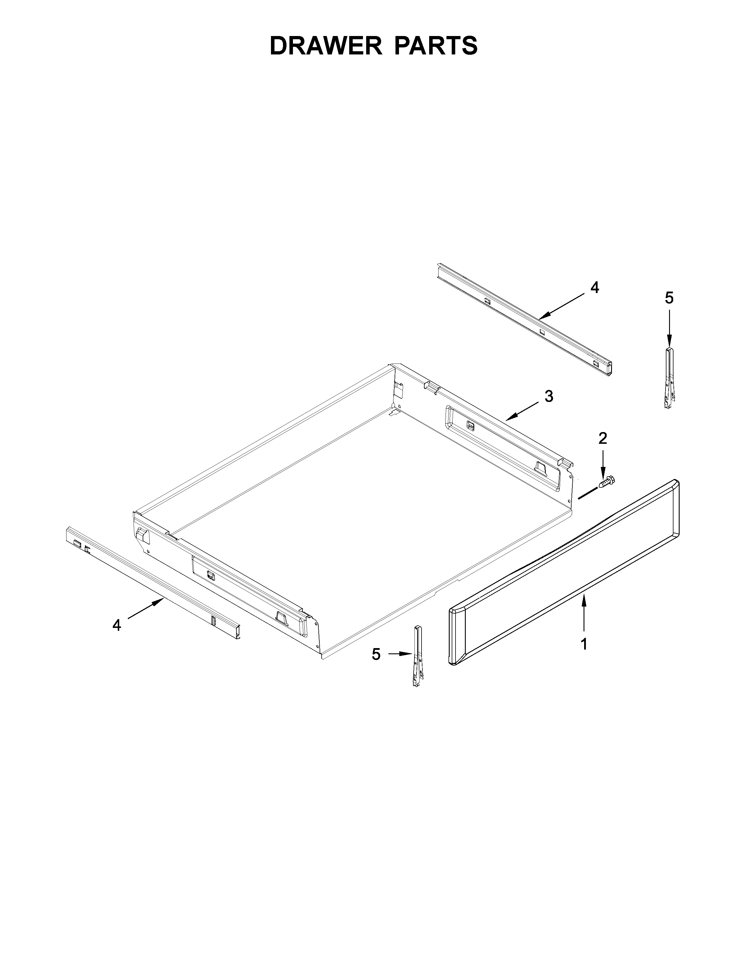 KitchenAid KFEG500ESS2 drawer parts diagram