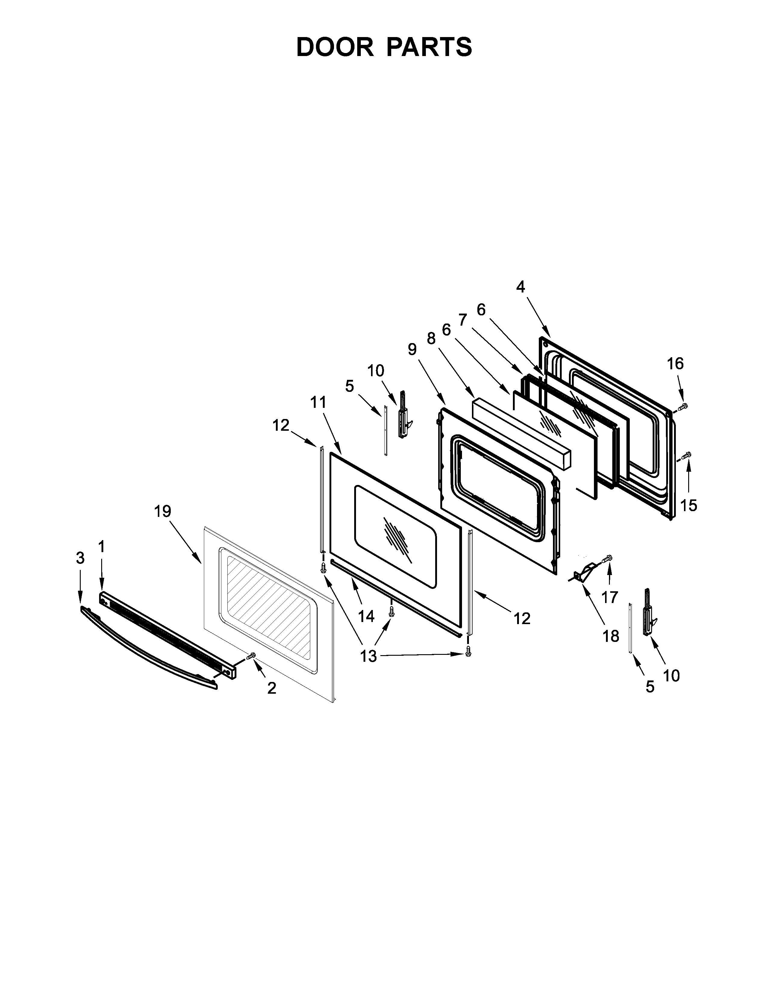 Whirlpool 4KWFE7685ES1 door parts diagram