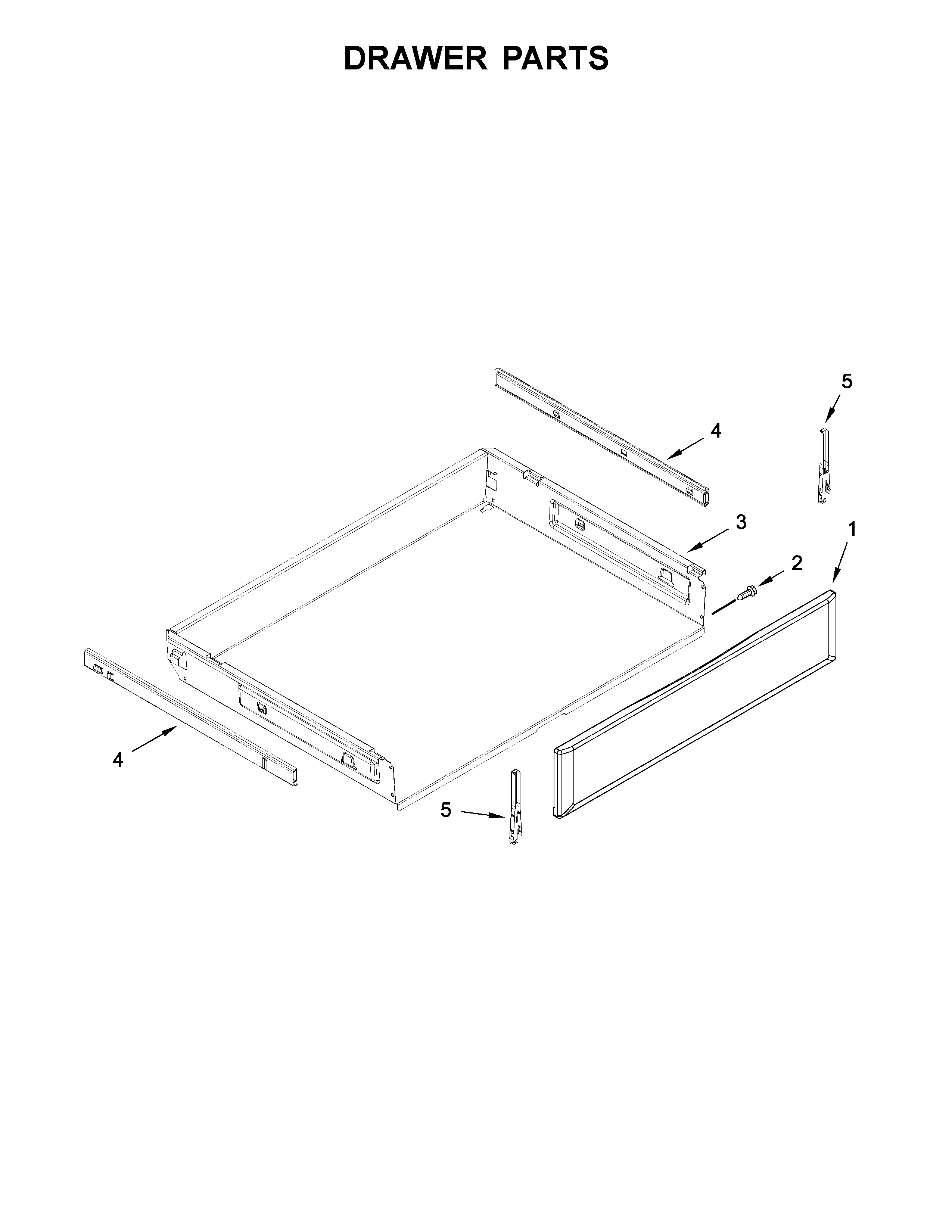 KitchenAid KFEG500EBL2 drawer parts diagram