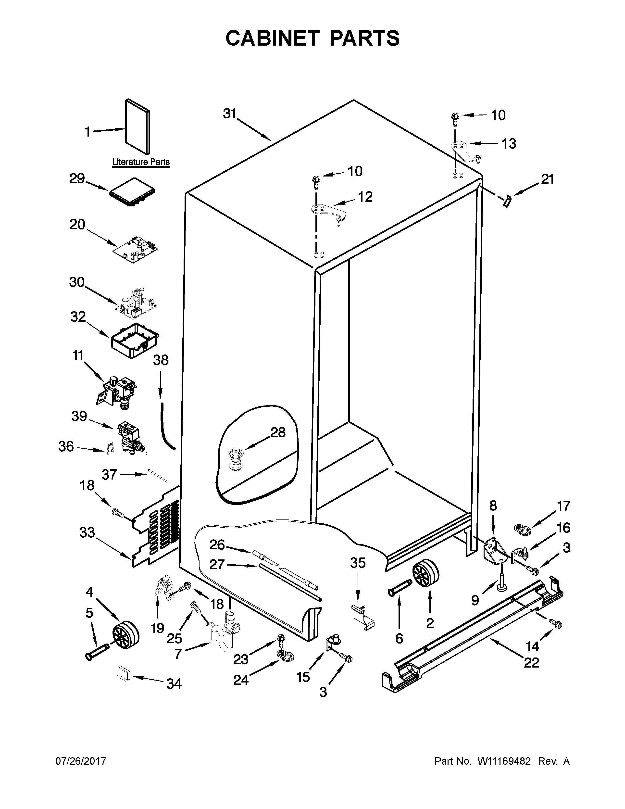 KitchenAid KRSC503EBS00 cabinet parts diagram