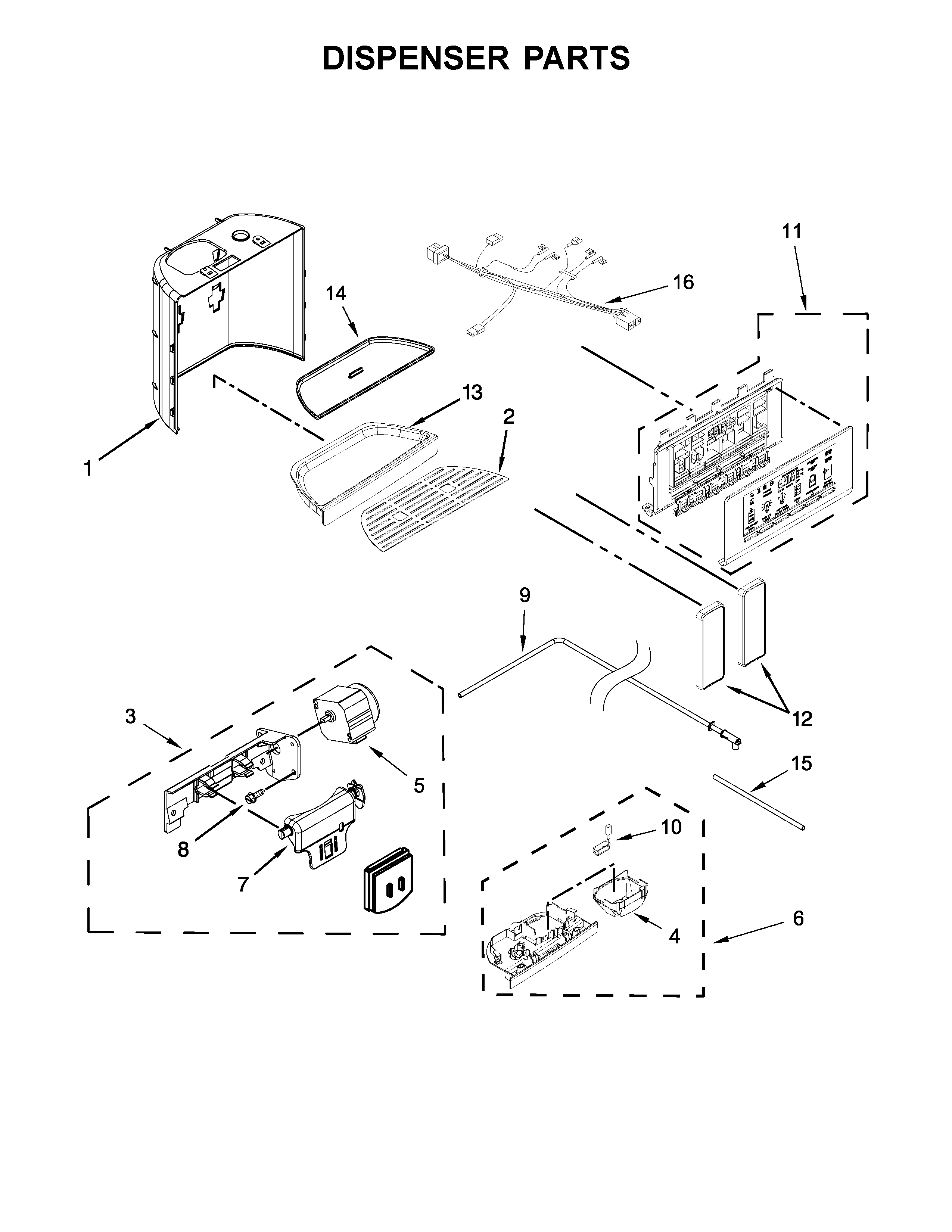 KitchenAid KRSC503EBS00 dispenser parts diagram