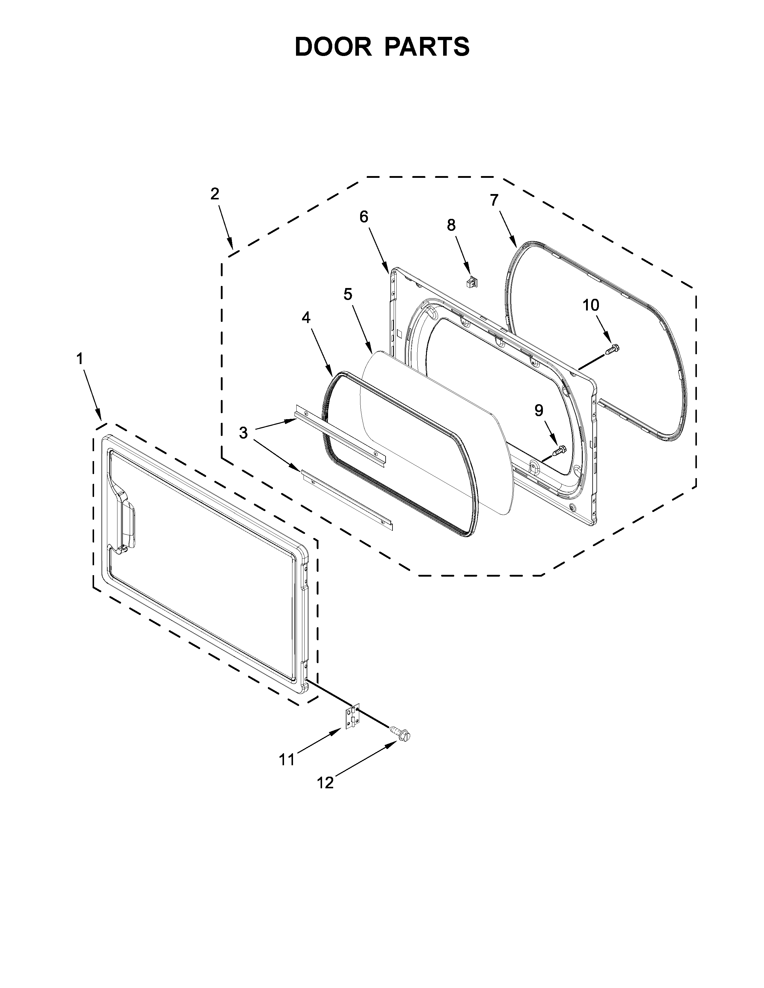 Maytag YMEDB765FC0 door parts diagram