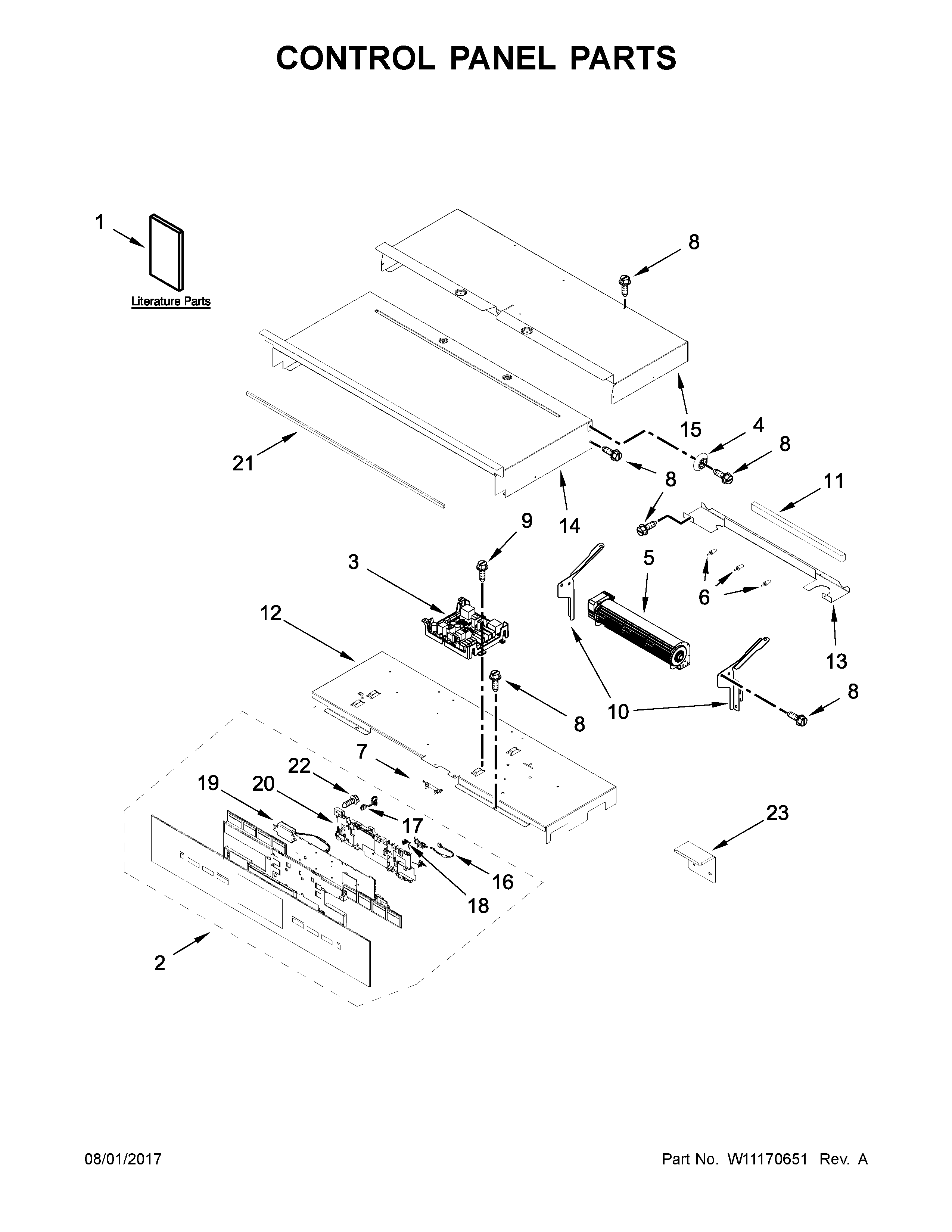 Jenn-Air JJW3830DB02 control panel parts diagram