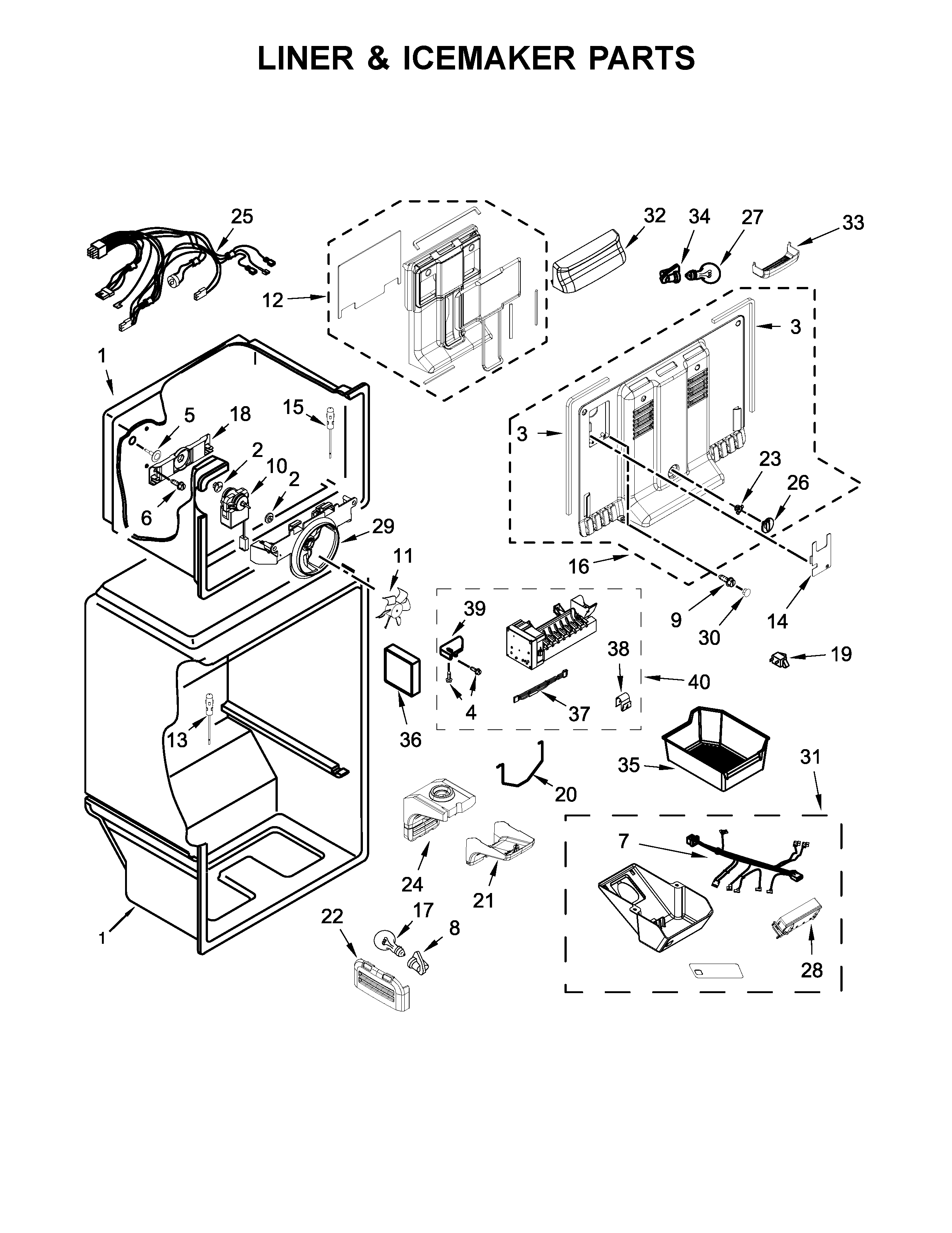 Ikea IRT138FDM00 liner & icemaker parts diagram