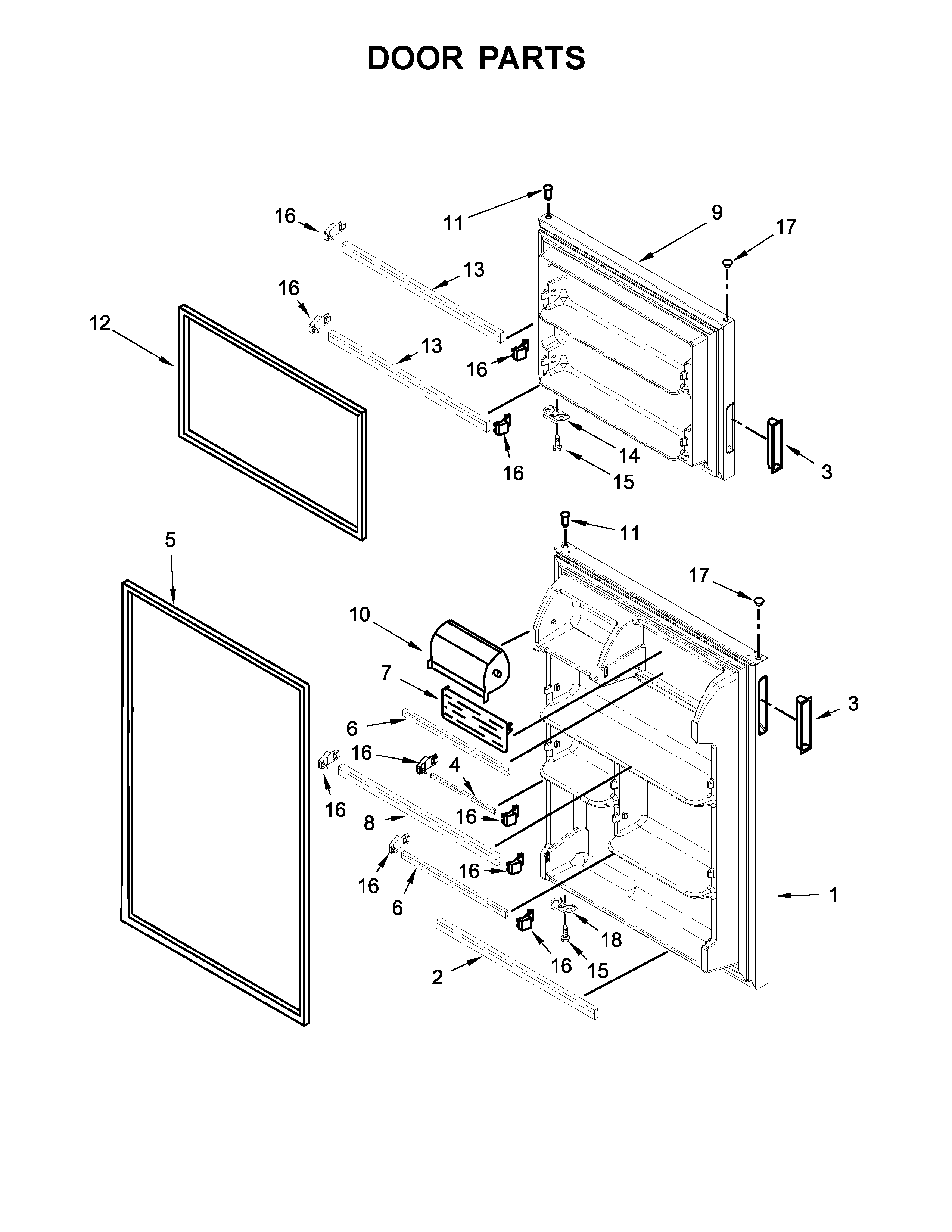 Ikea IRT138FDM00 door parts diagram