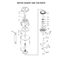 Maytag MVWB865GW0 motor, basket and tub parts diagram
