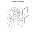 Whirlpool WDF560SAFM2 tub and frame parts diagram
