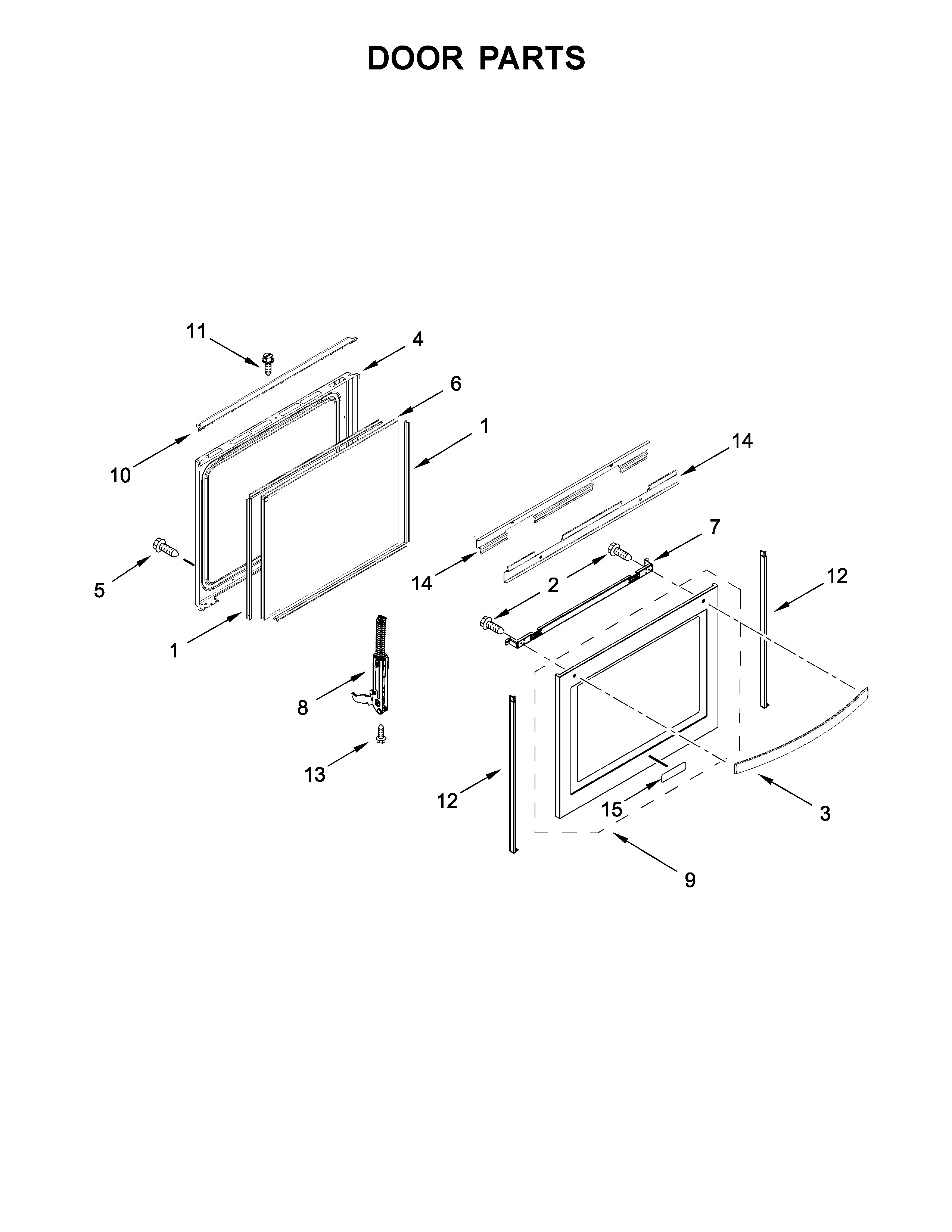 Whirlpool WFG775H0HZ0 door parts diagram