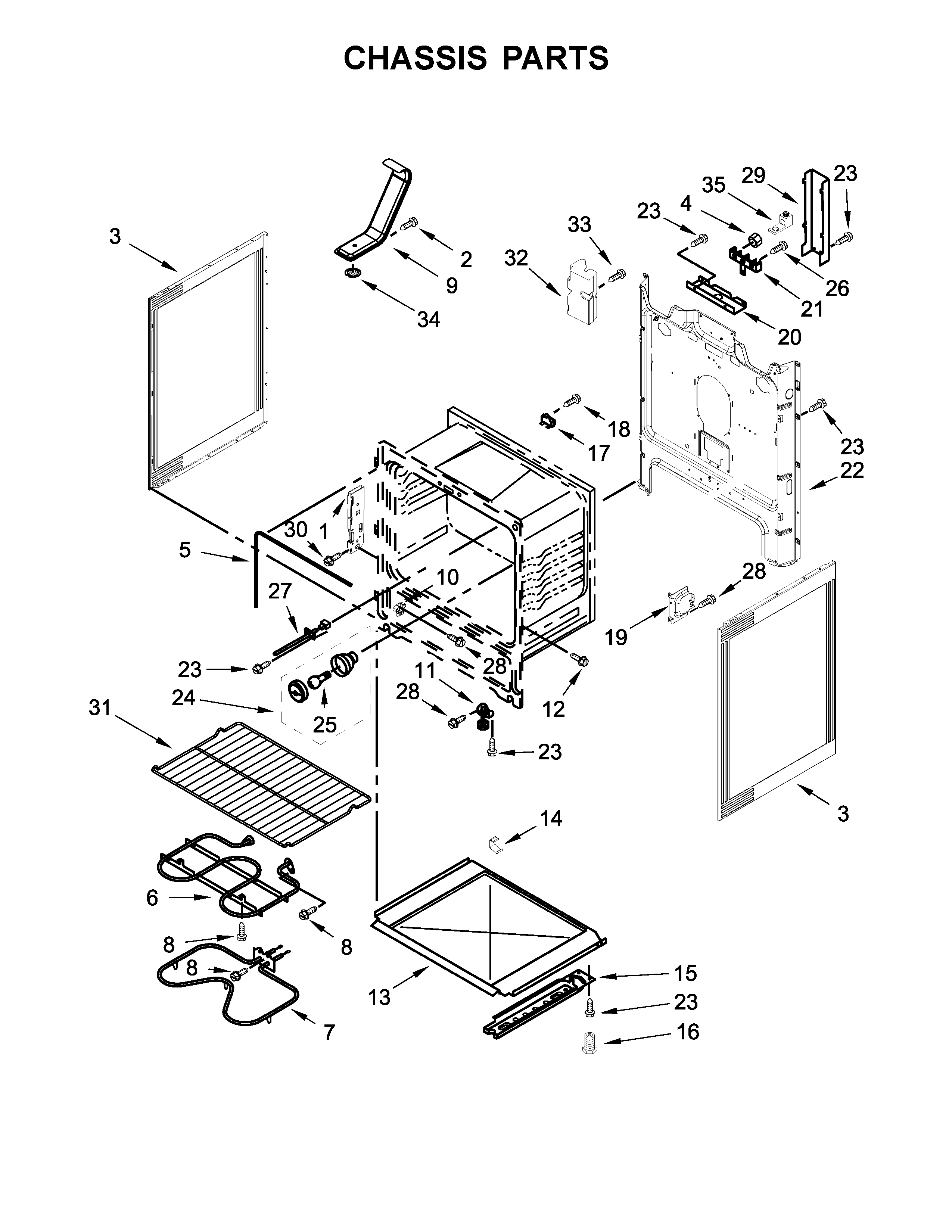 Whirlpool WFE505W0HW0 chassis parts diagram