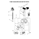 Amana ADB1700ADW4 pump, washarm and motor parts diagram