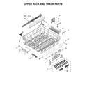 KitchenAid KDTE334GBS0 upper rack and track parts diagram