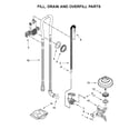 KitchenAid KDTE234GBS0 fill, drain and overfill parts diagram