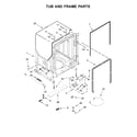 KitchenAid KDTE234GBS0 tub and frame parts diagram